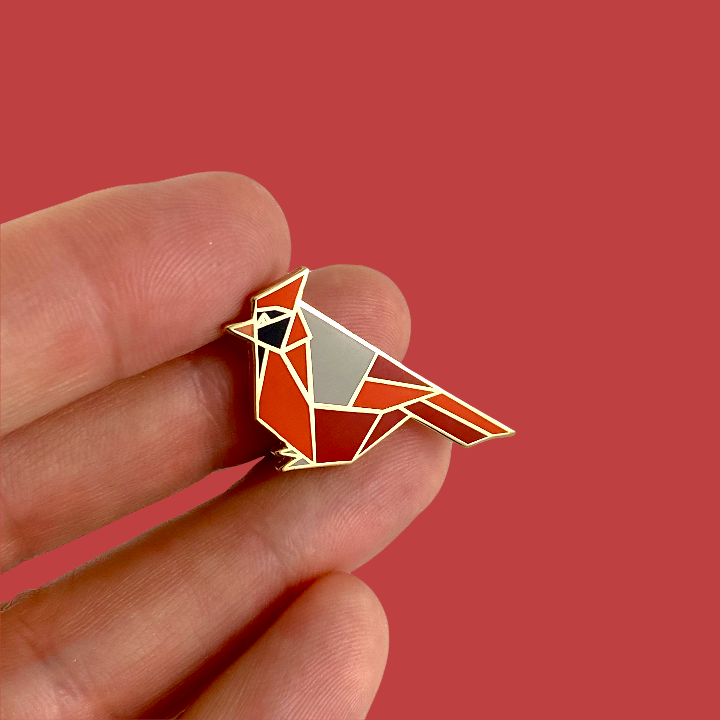 northern cardinal bird enamel pin