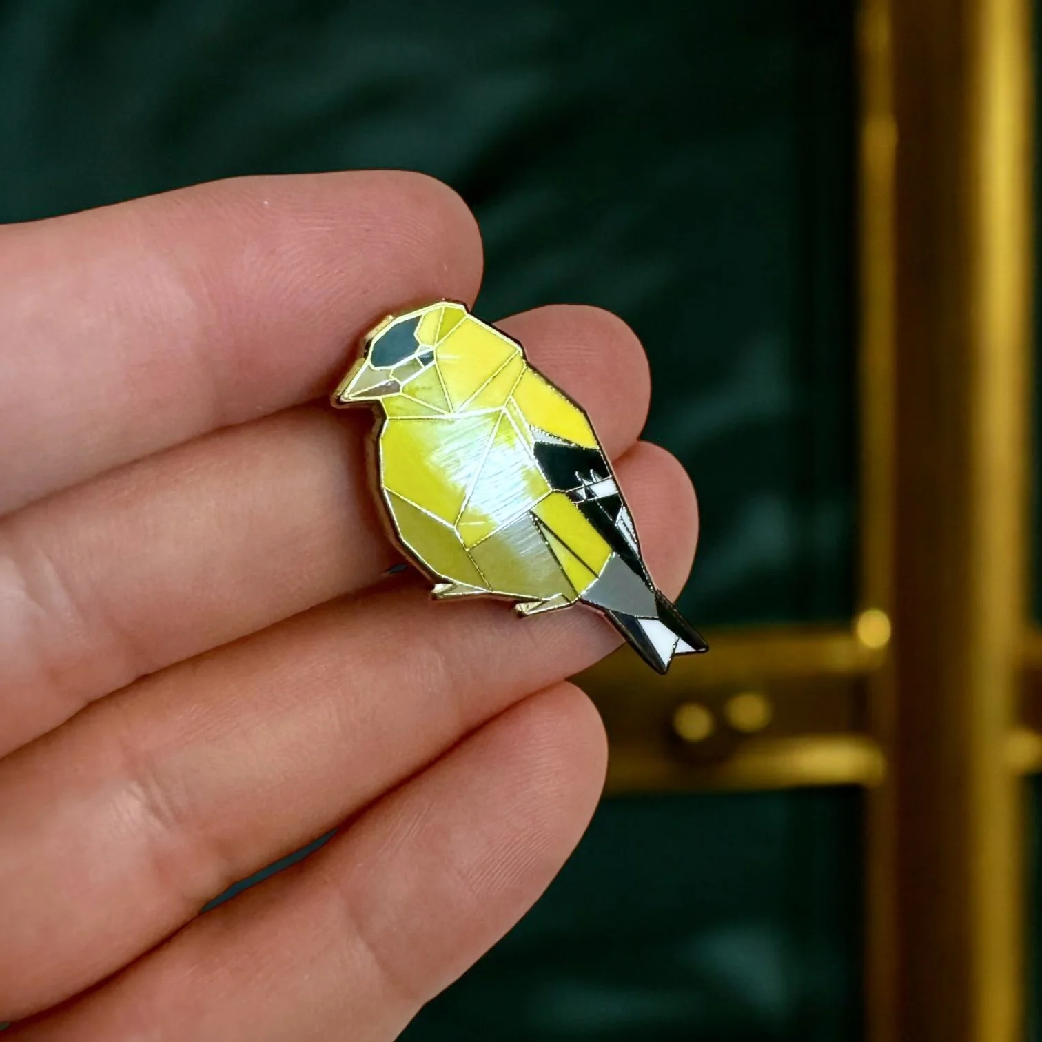 American Gold Finch Enamel Pin