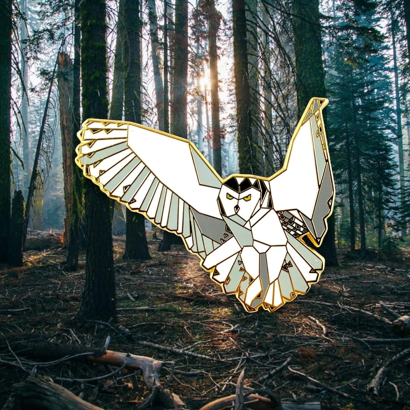 snowy owl enamel pin birding gift