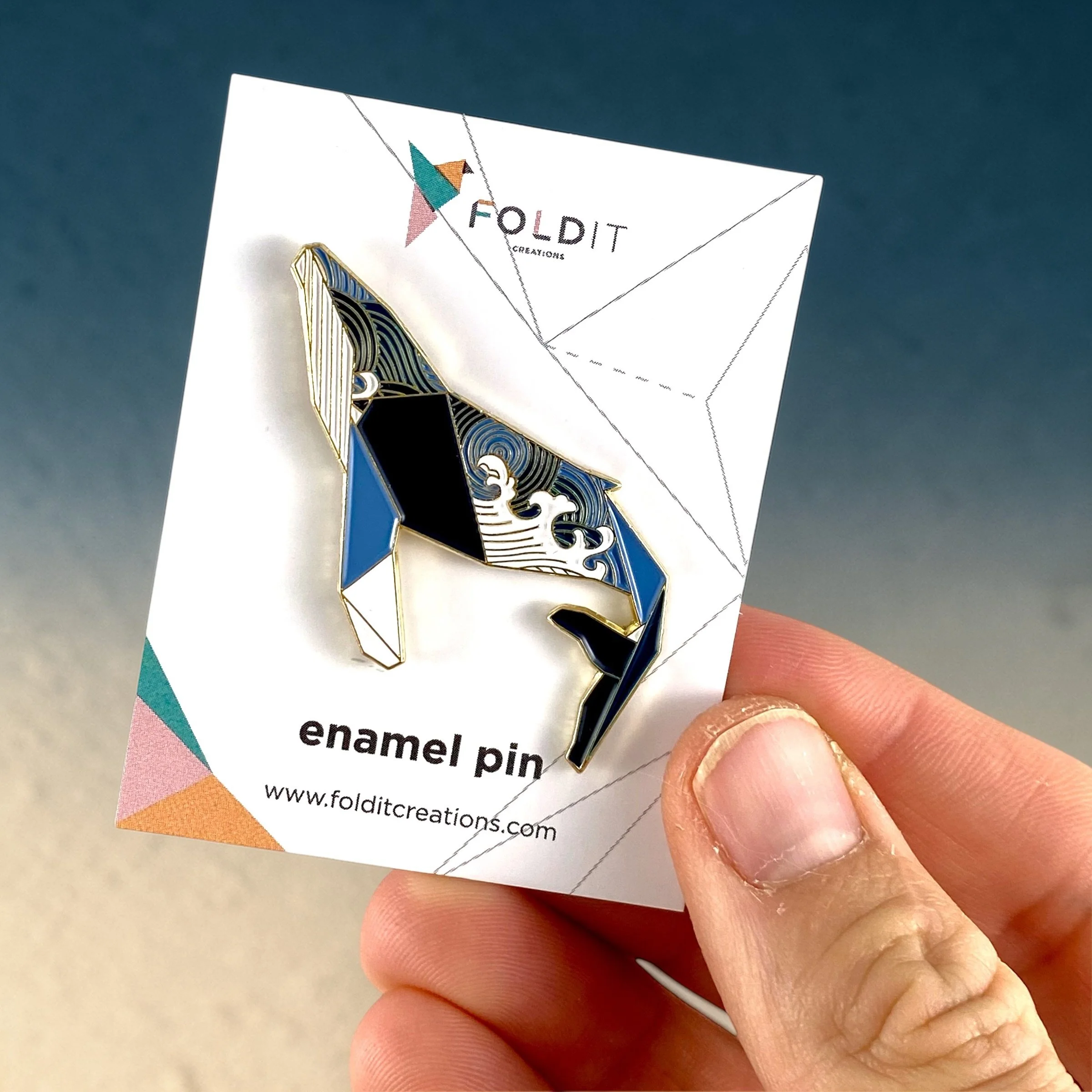 Humpback whale enamel pin whale gift