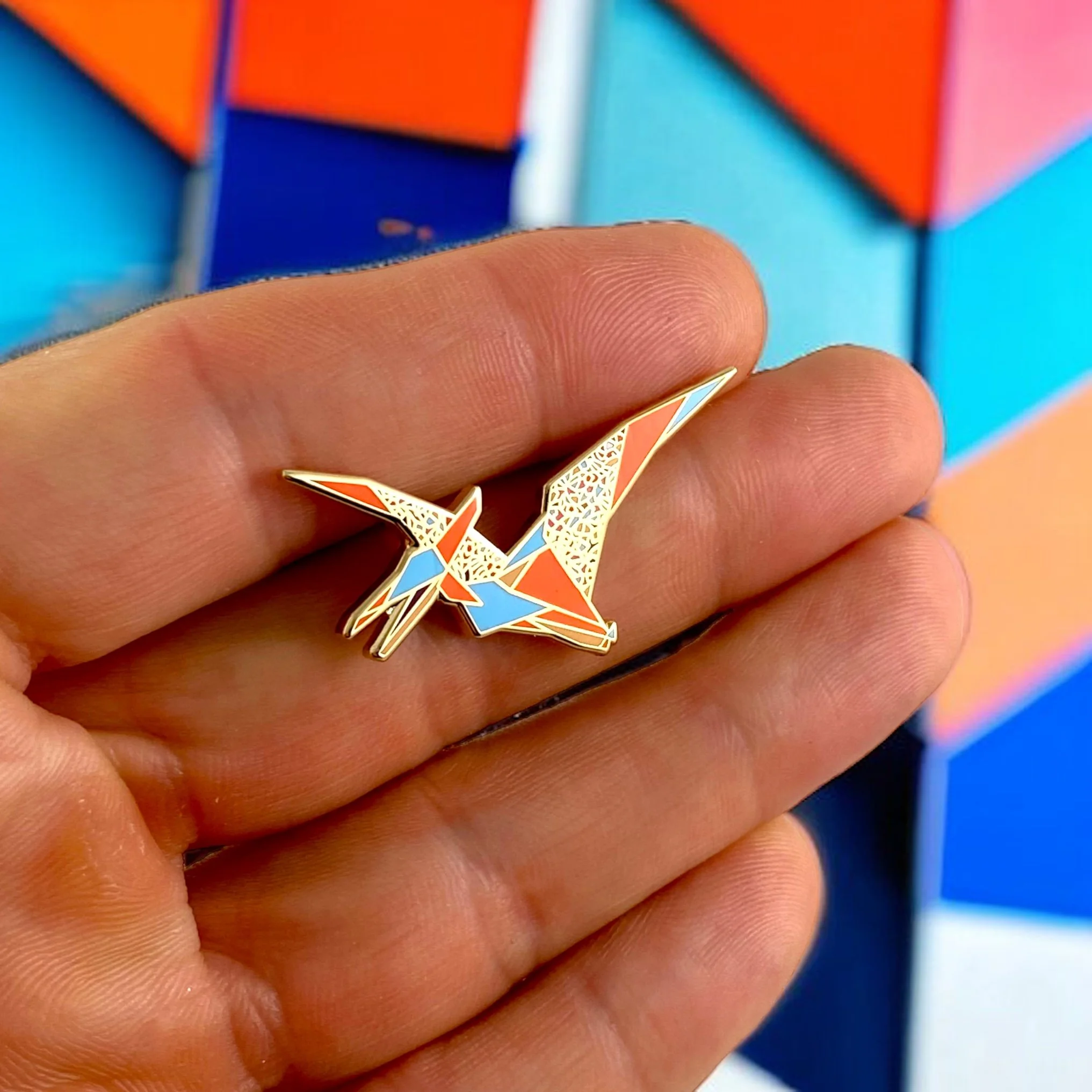 Pterodactyl enamel pin dinosaur gift