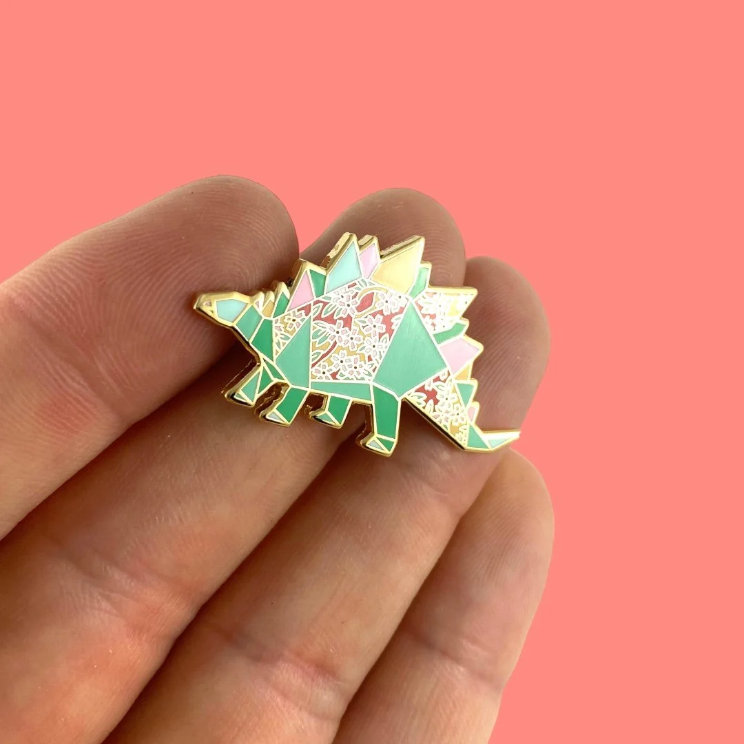 Stegosaurus enamel pin
