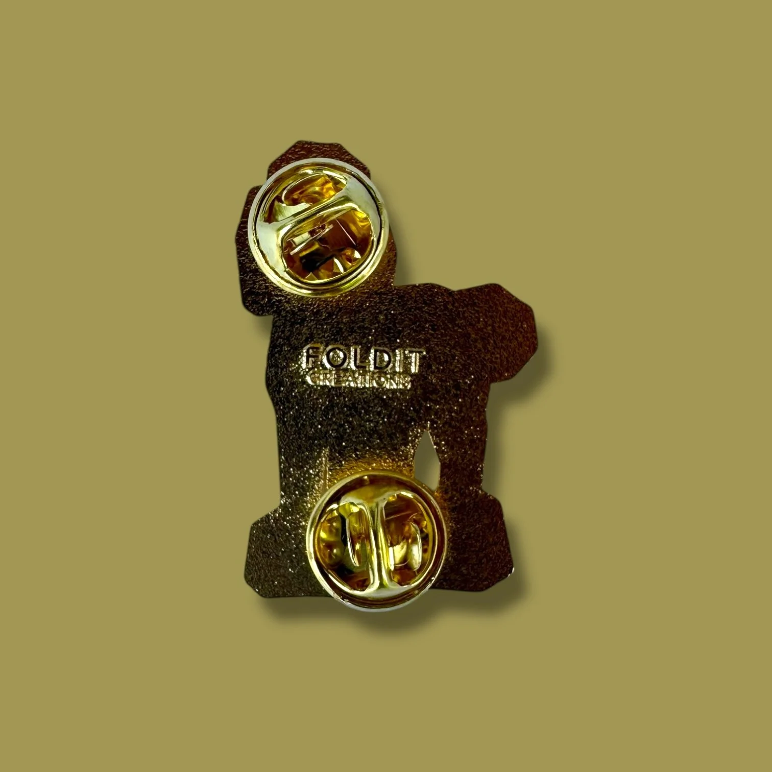 black standard poodle enamel pin