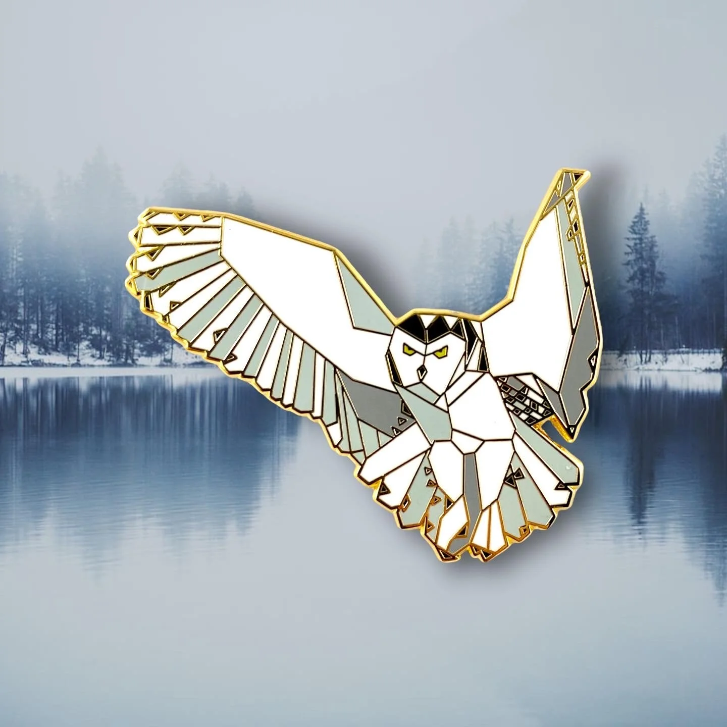 snowy owl enamel pin birding gift