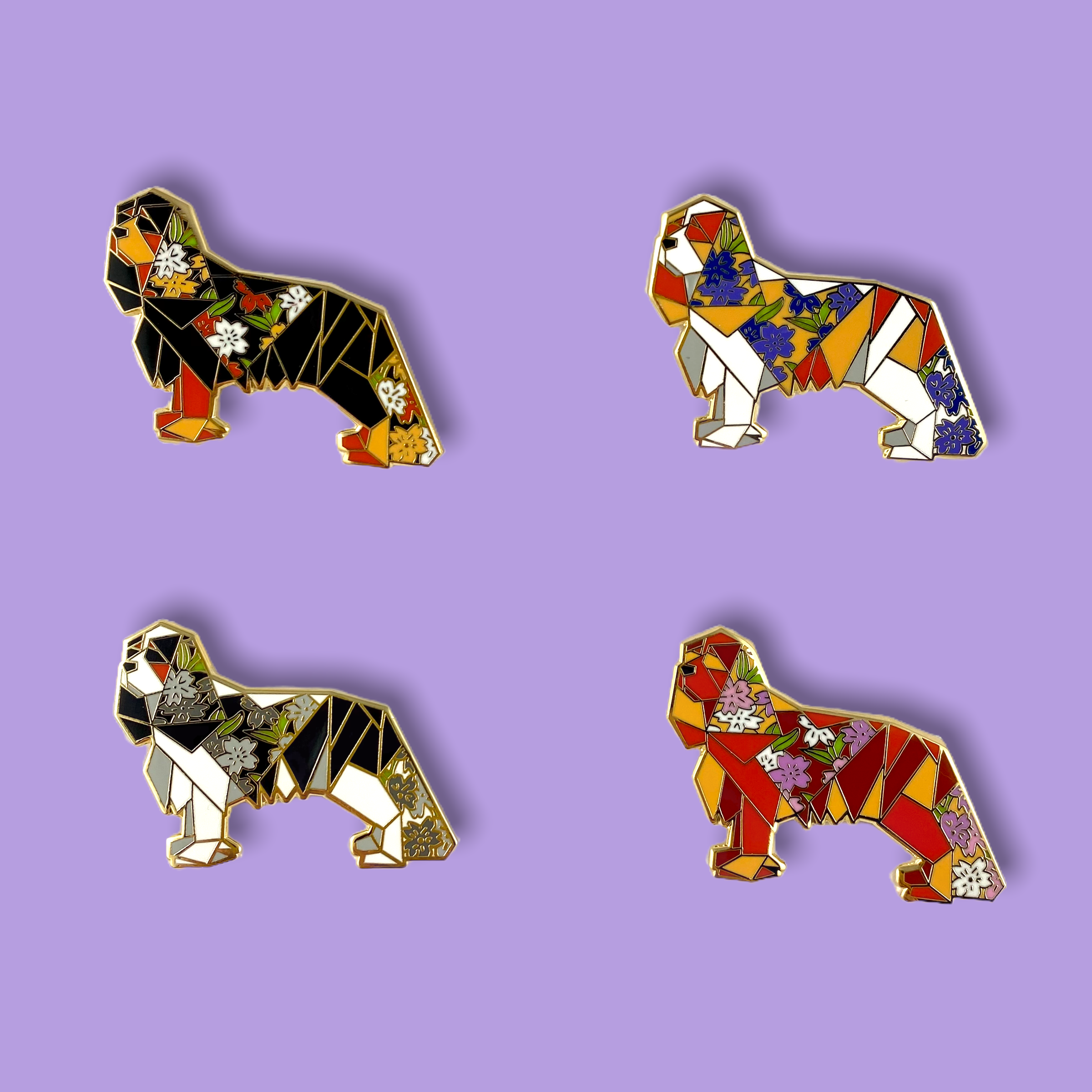 blenhiem king Charles cavalier dog enamel pin