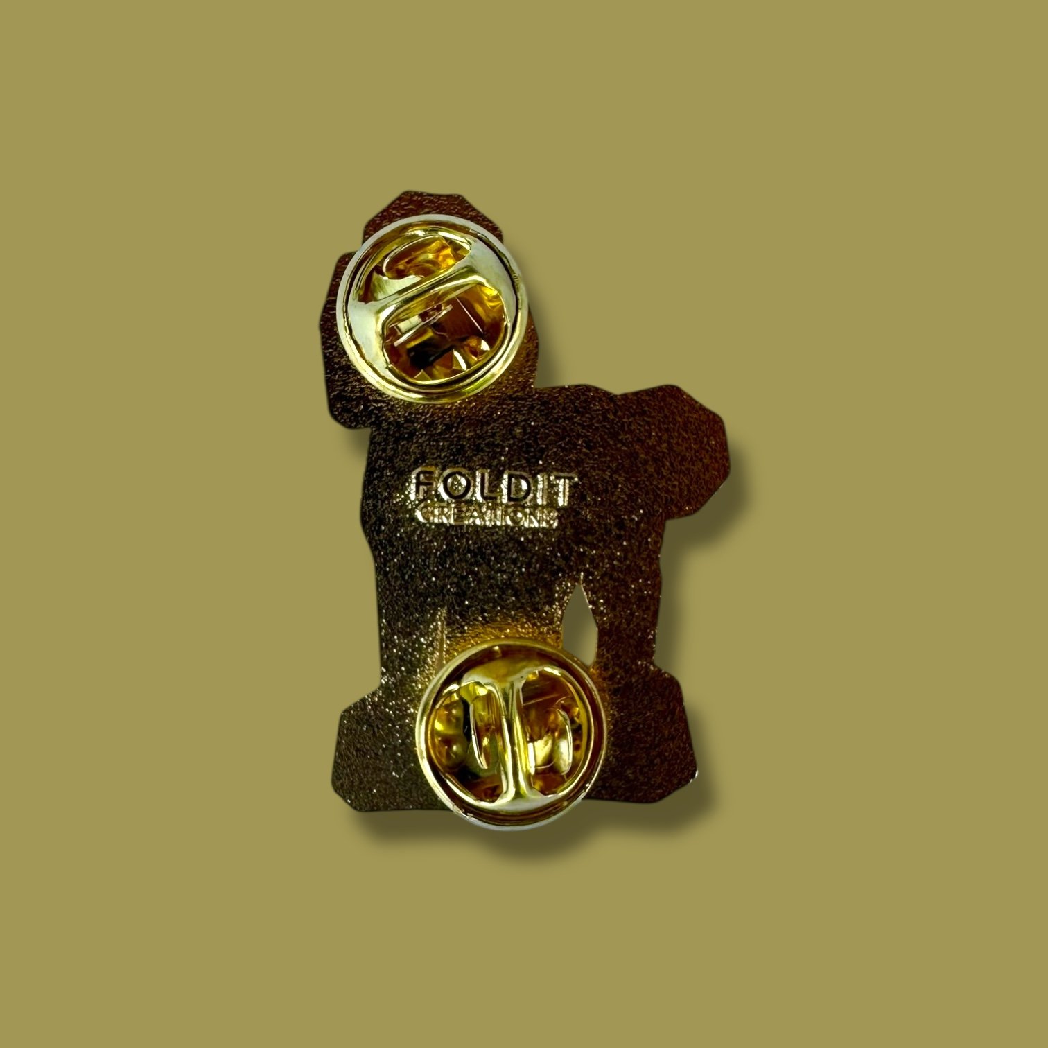 white standard poodle dog enamel pin