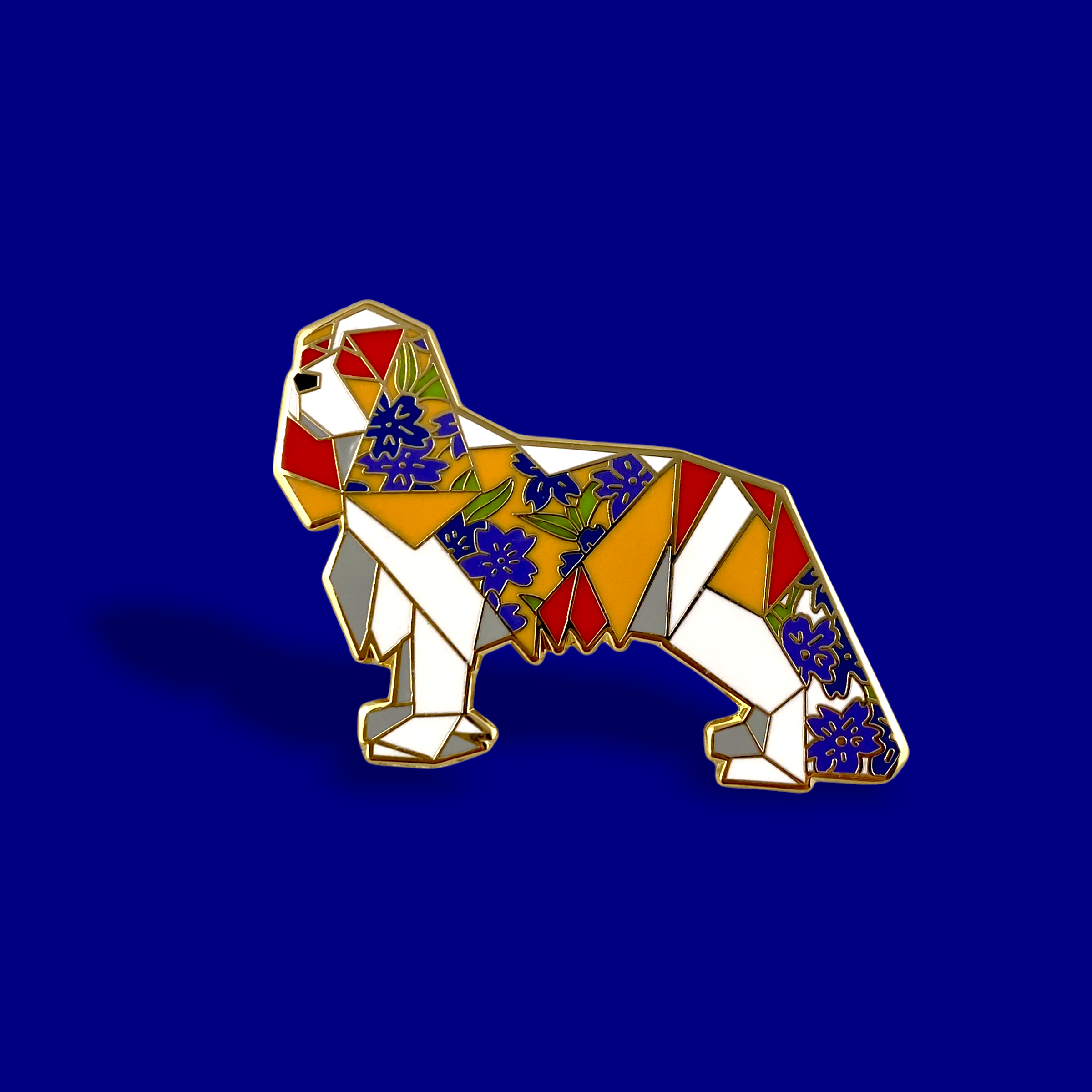 blenhiem king Charles cavalier dog enamel pin