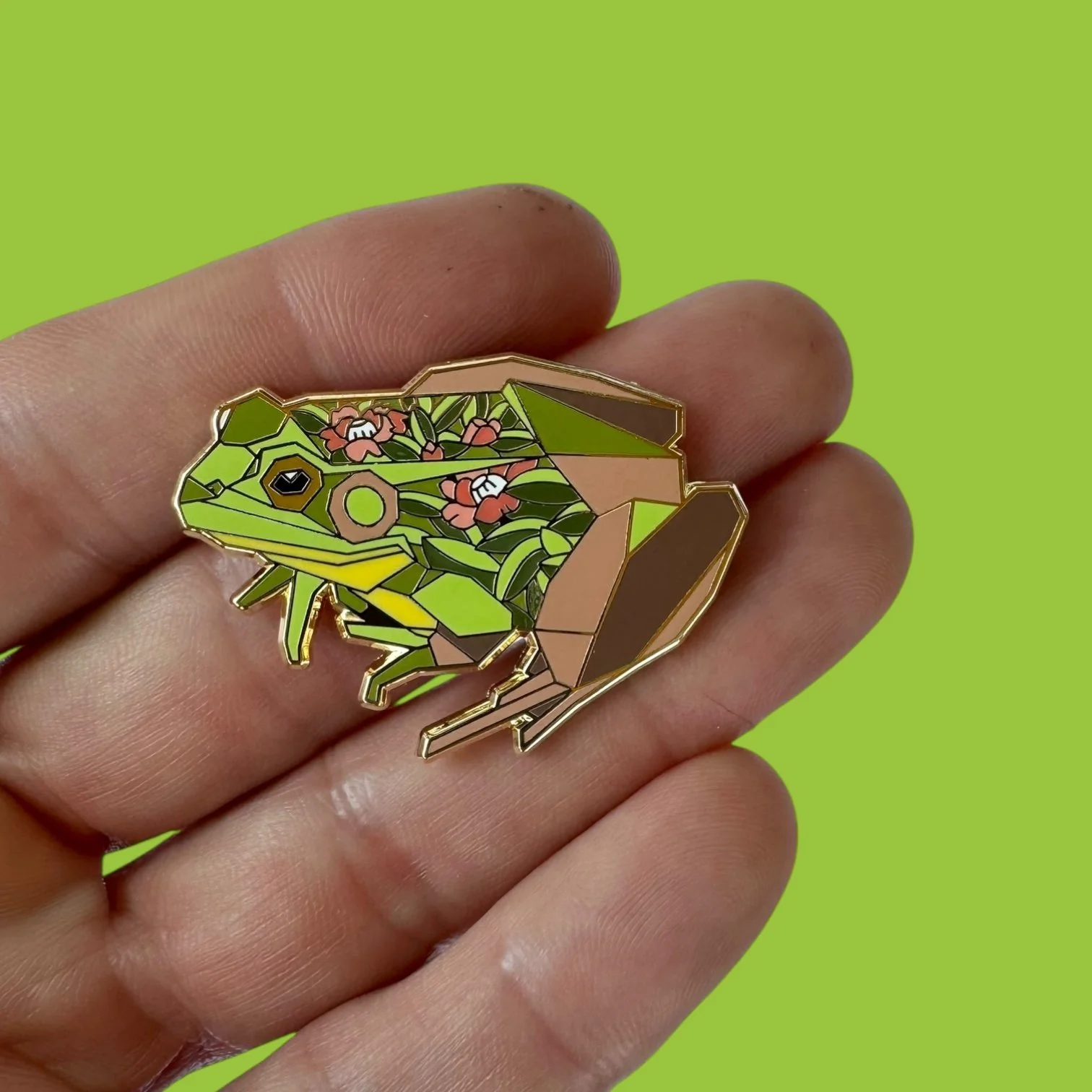 Green frog enamel pin frog gifts
