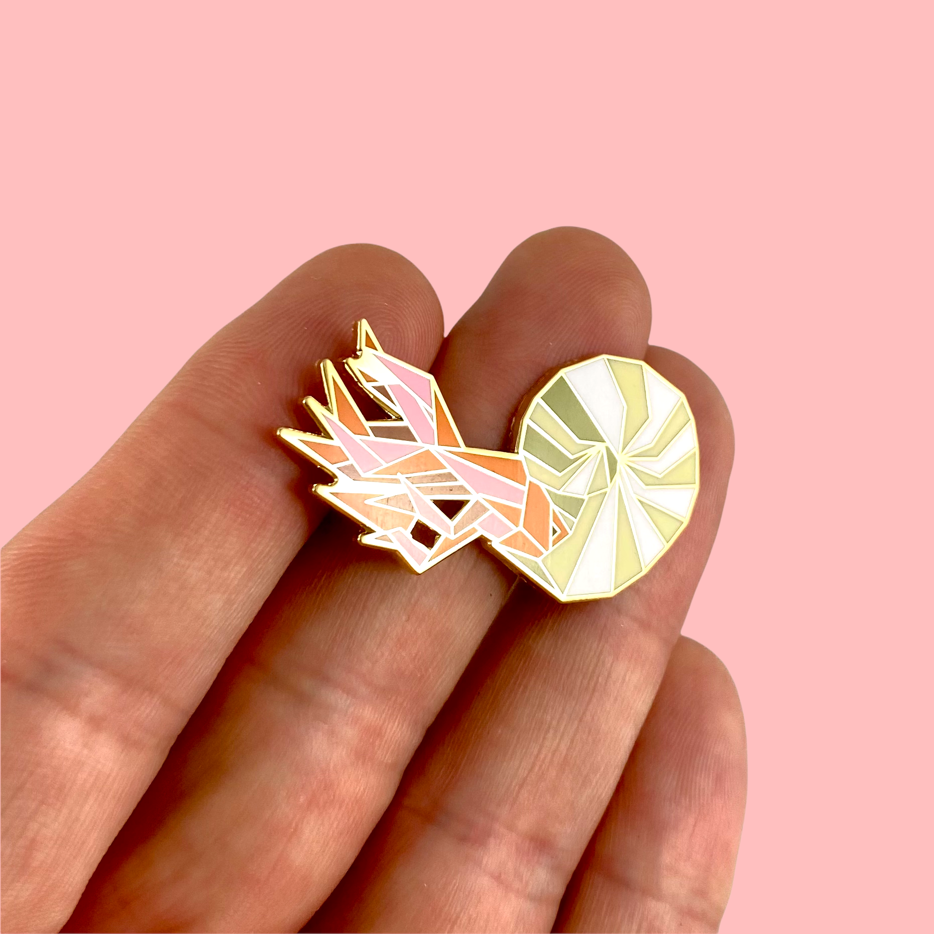 ammonite enamel pin fossil gift