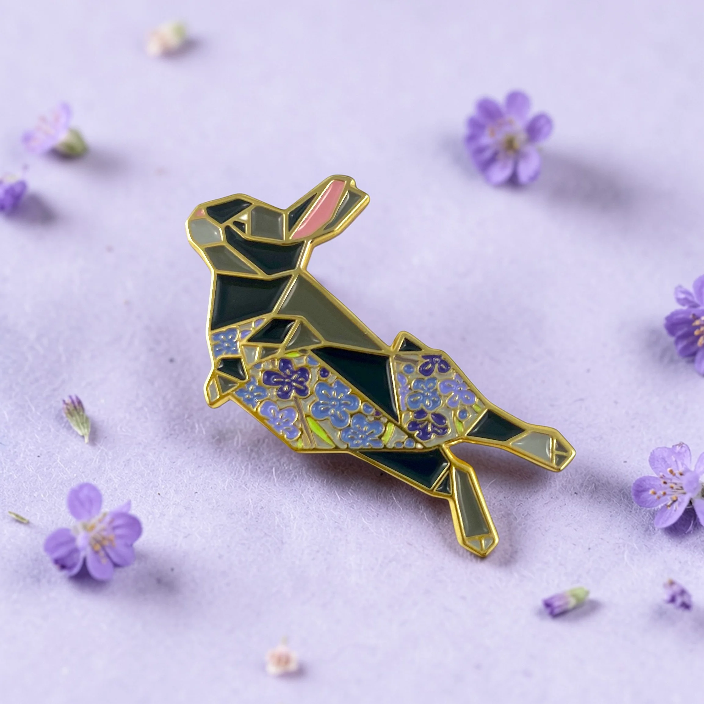 Black Binky Bunny Soft Enamel Pin - Cute Japanese Style Jewelry
