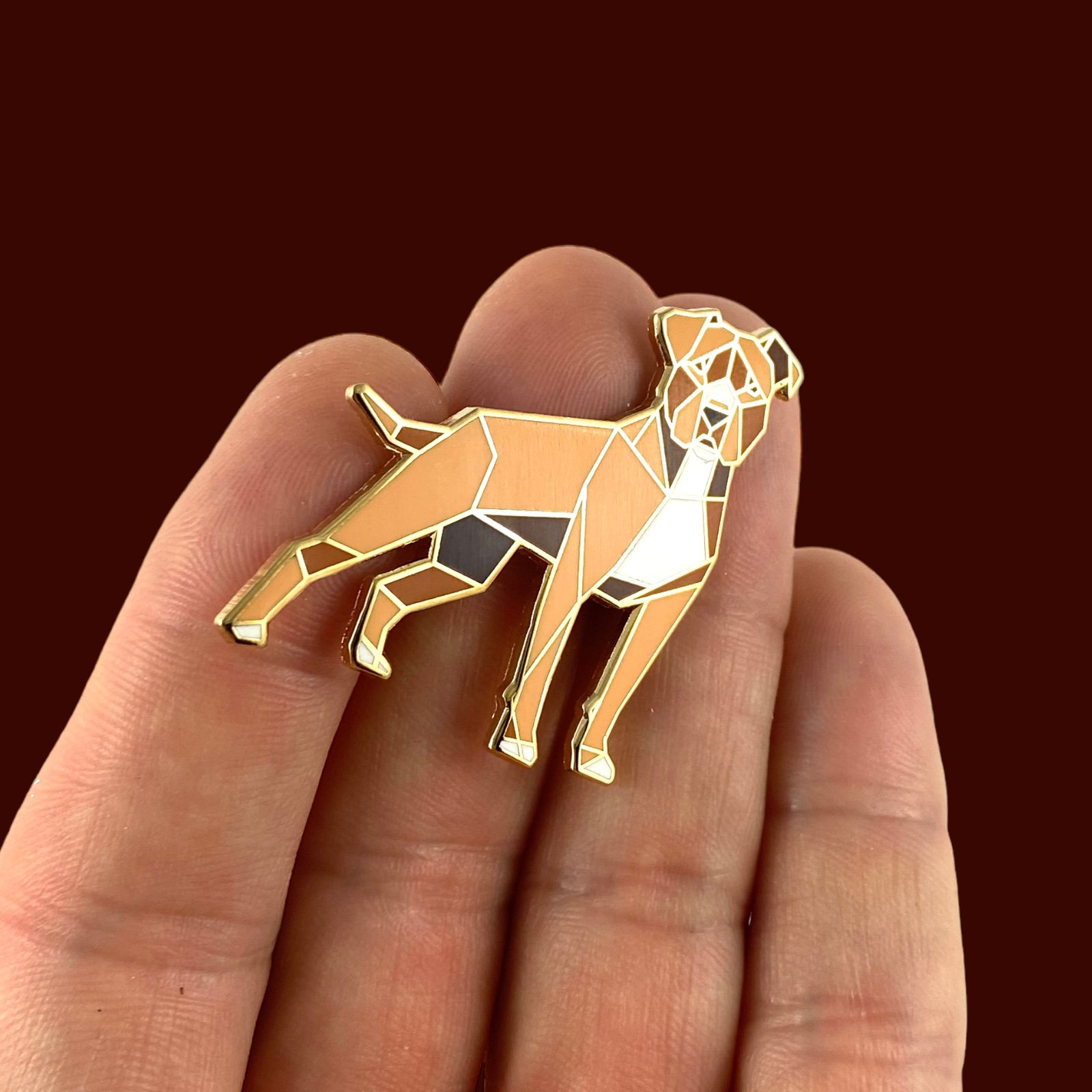 Red American Pit bull Terrier Enamel Pin