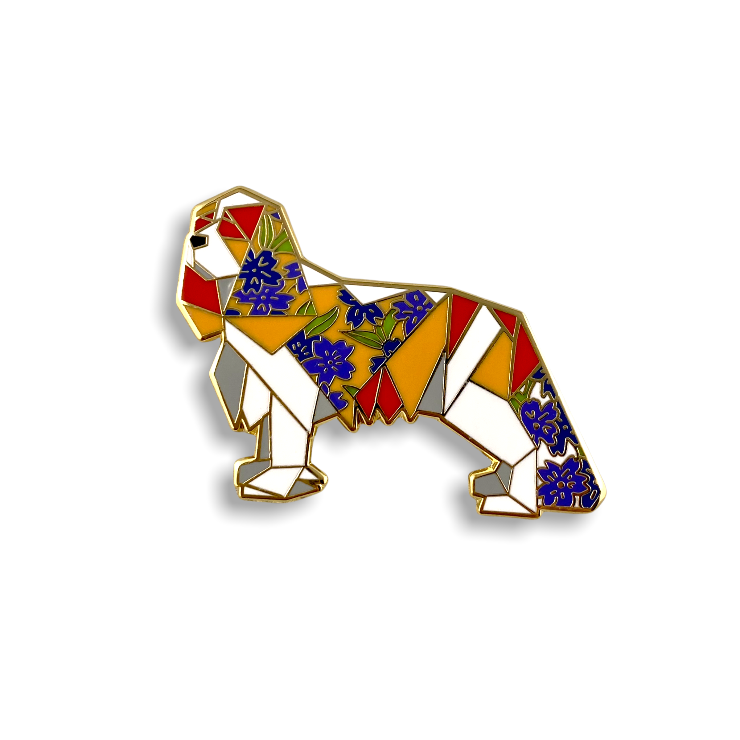 blenhiem king Charles cavalier dog enamel pin
