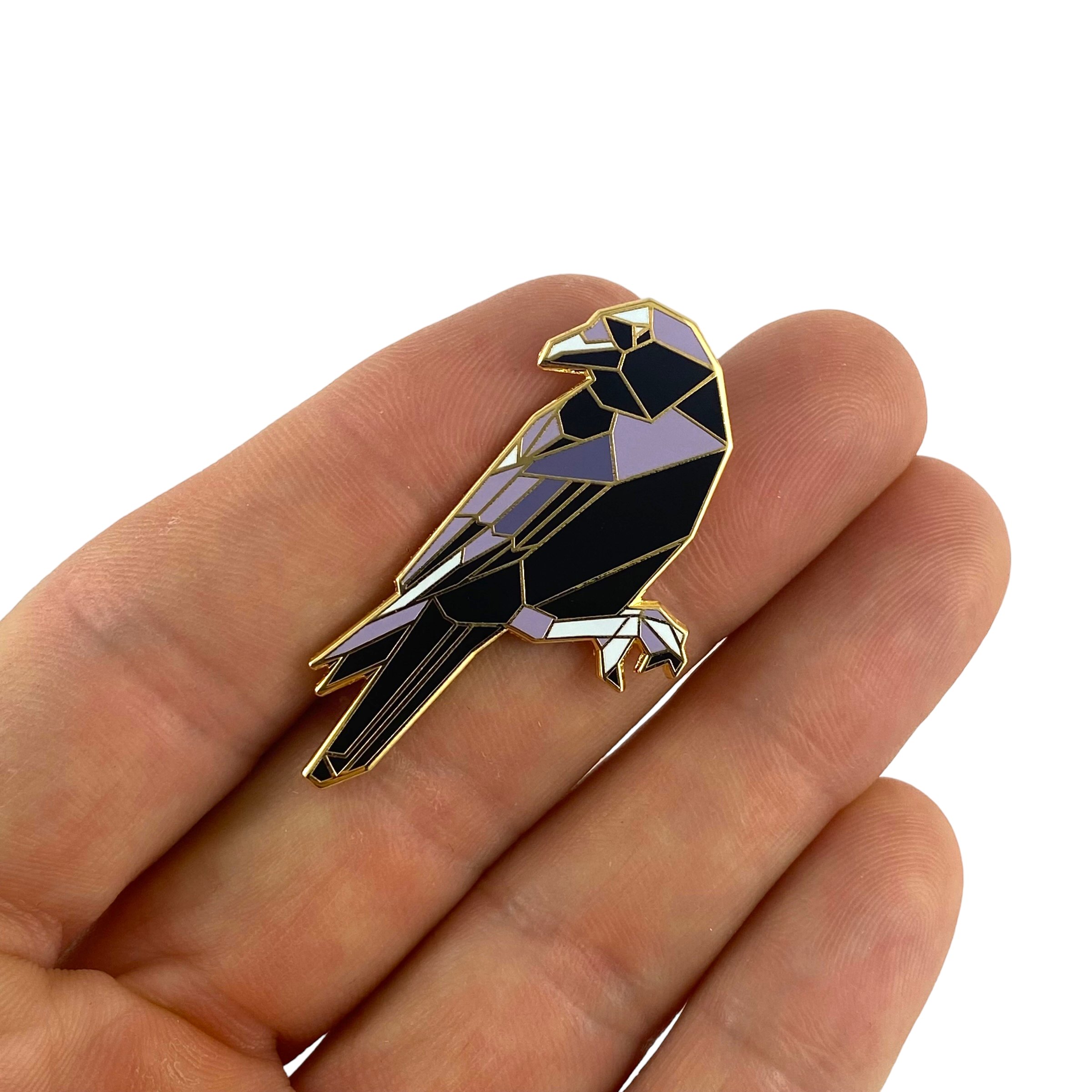 American Crow Enamel Pin