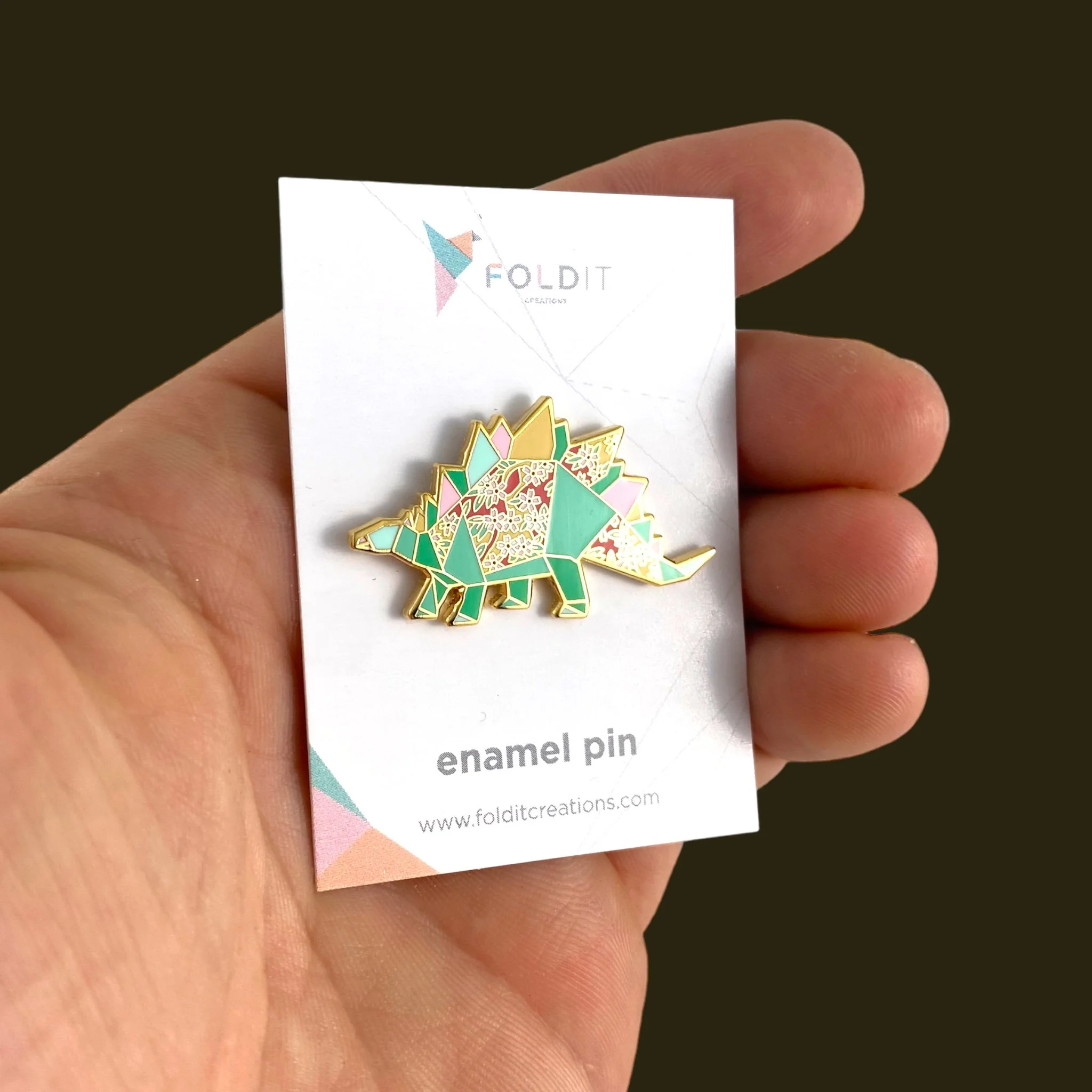Stegosaurus enamel pin