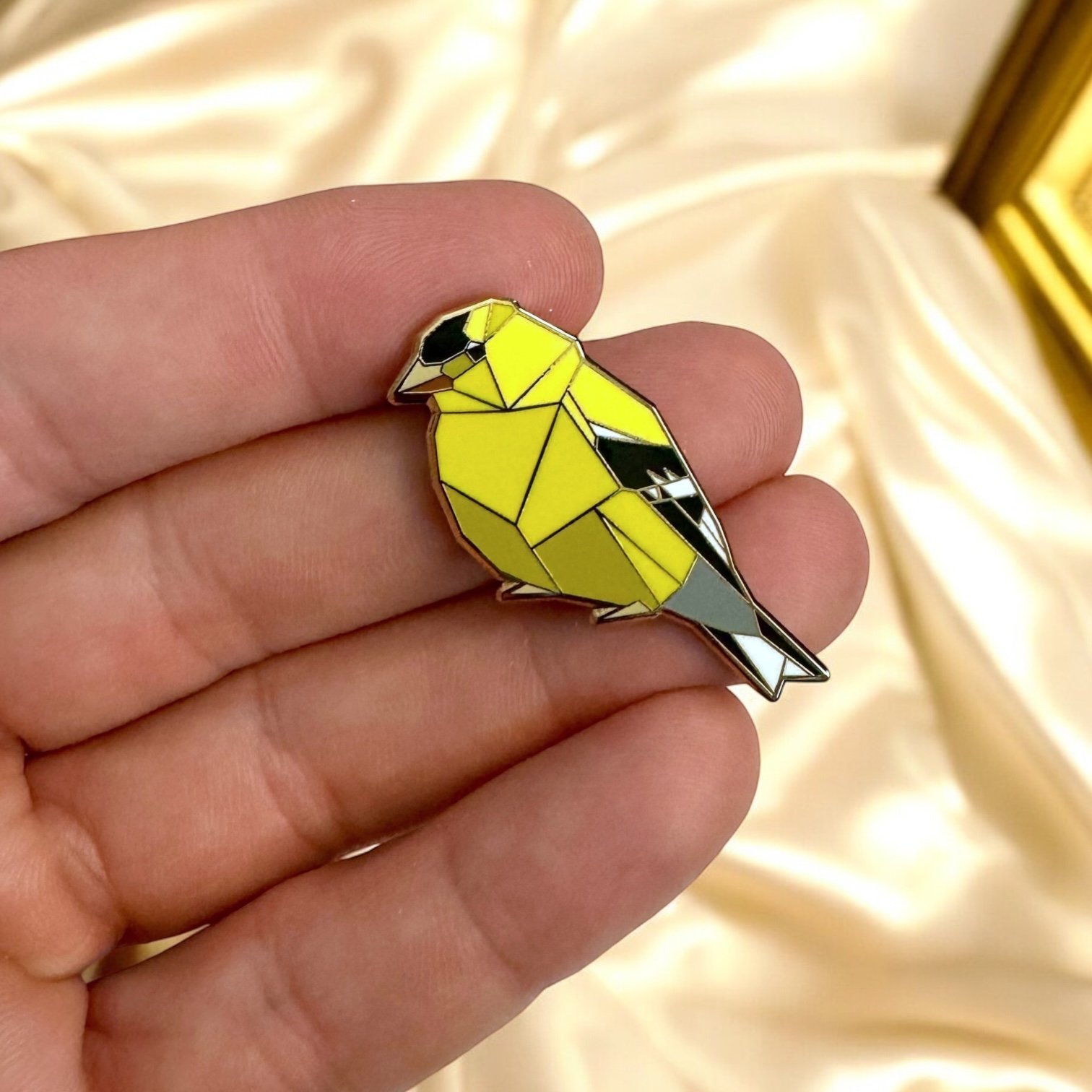 American Gold Finch Enamel Pin