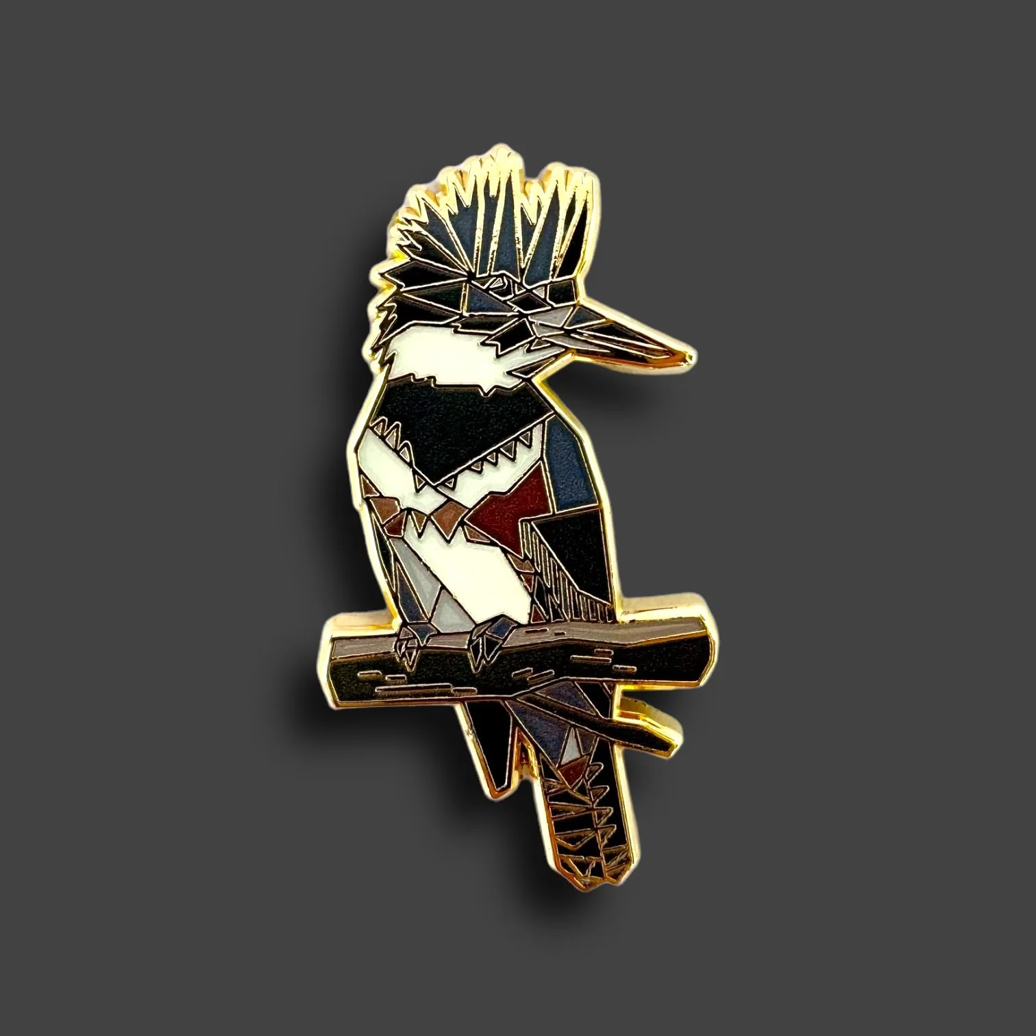 belted kingfisher bird enamel pin birding gift