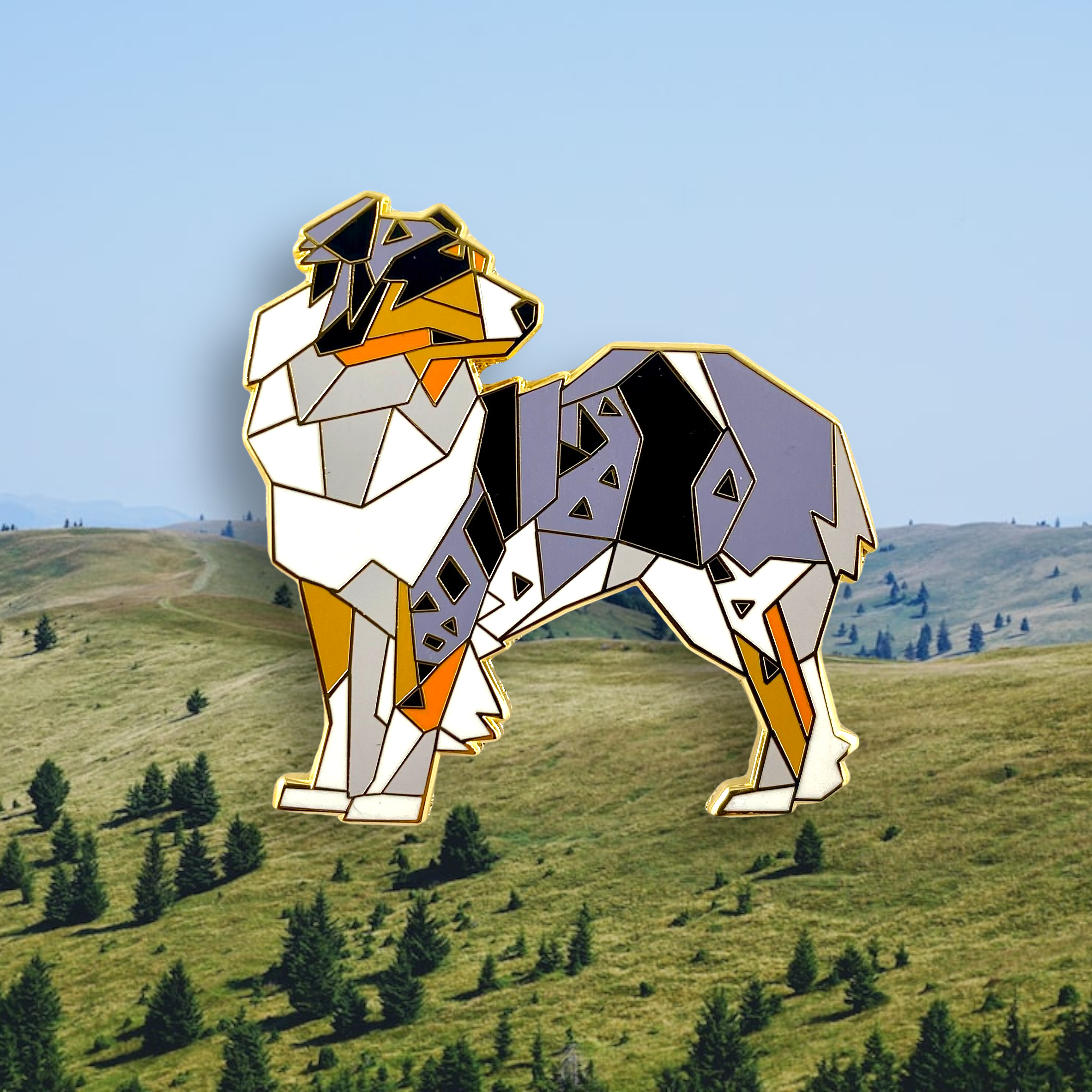 Australian shepherd enamel pin dog gift