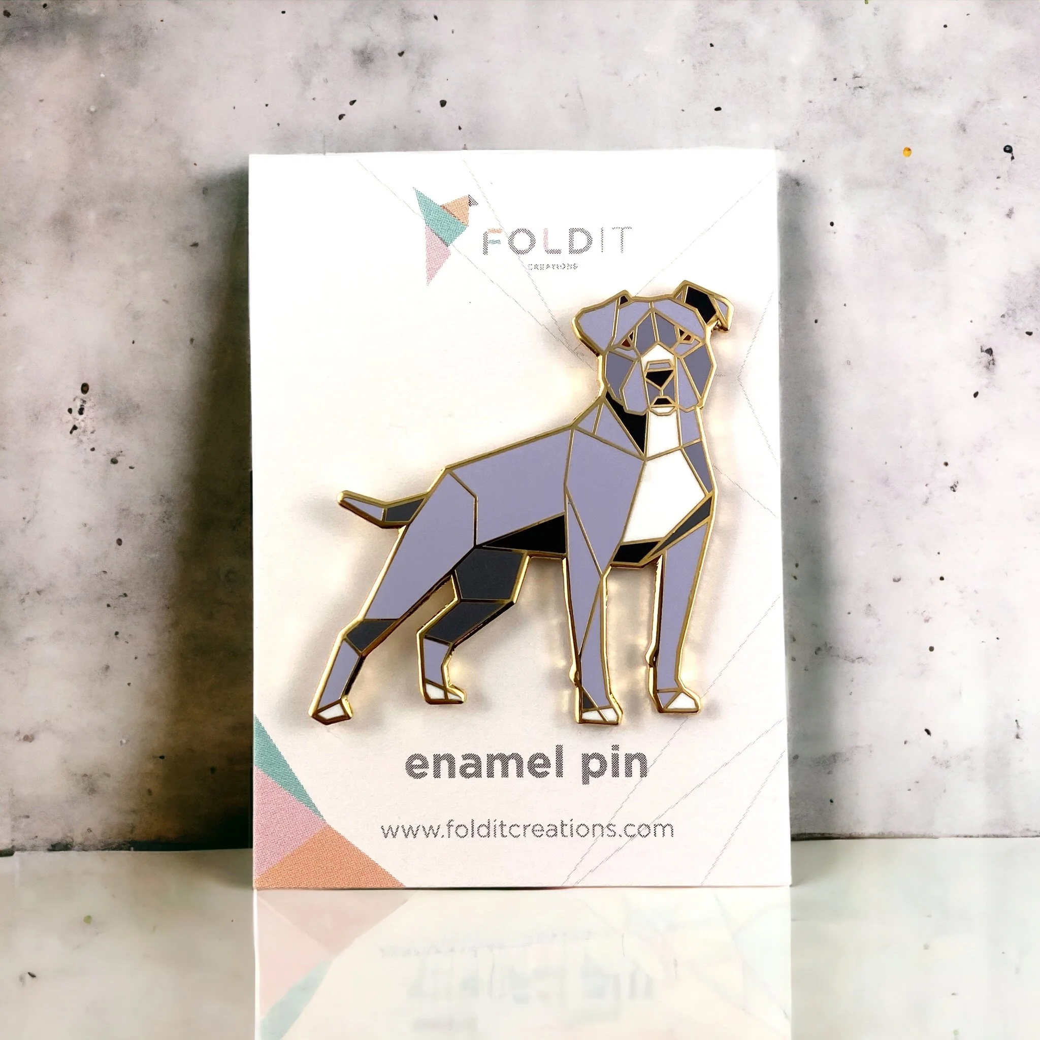 Blue American Pit bull Terrier Enamel Pin