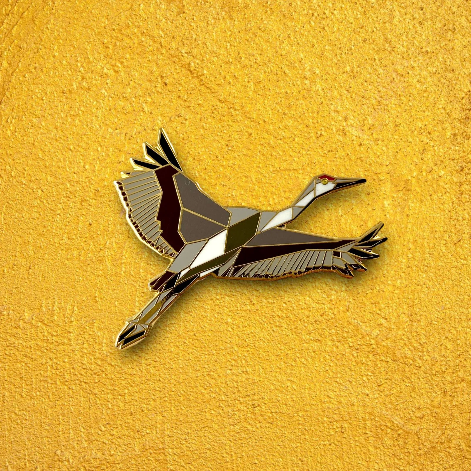 Sandhill crane enamel pin