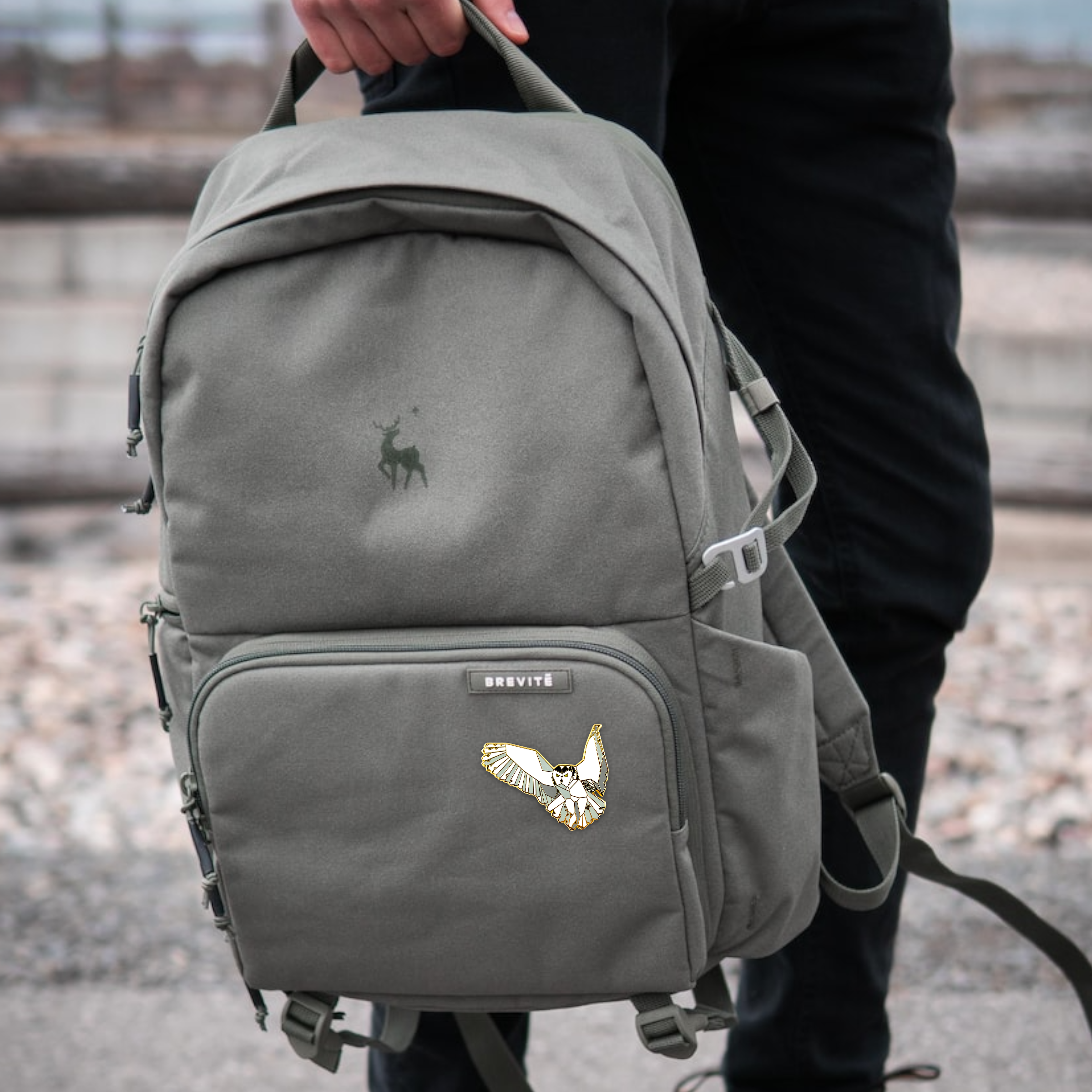 snowy owl enamel pin birding gift