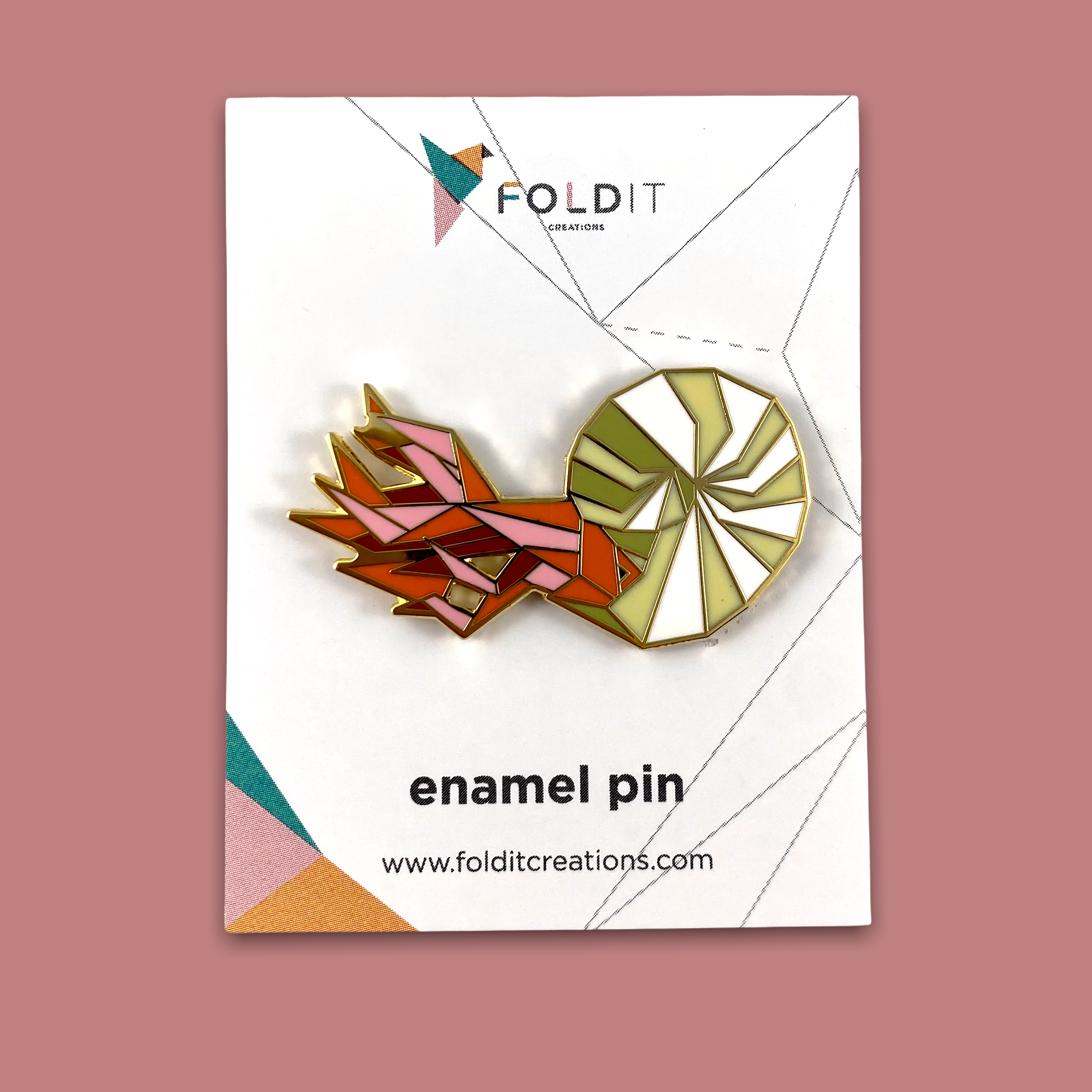 ammonite enamel pin fossil gift