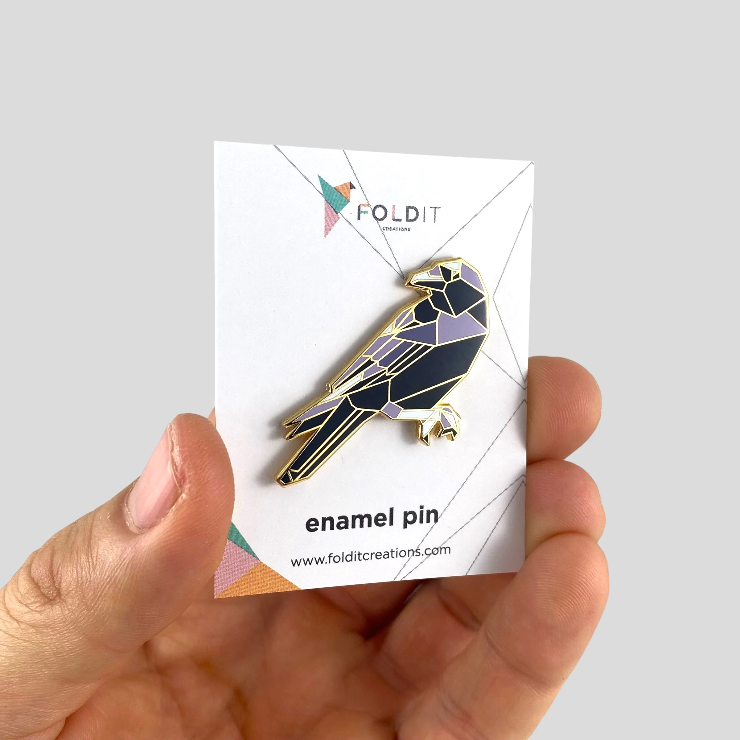 American Crow Enamel Pin