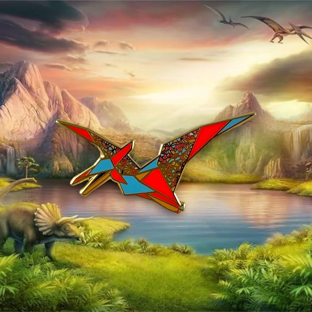 Pterodactyl enamel pin dinosaur gift