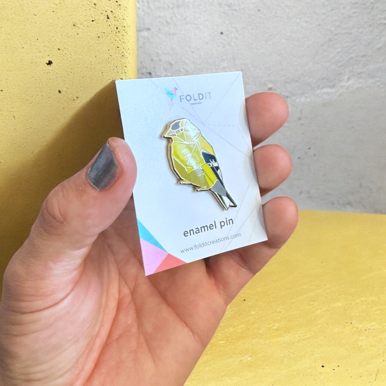 American Gold Finch Enamel Pin