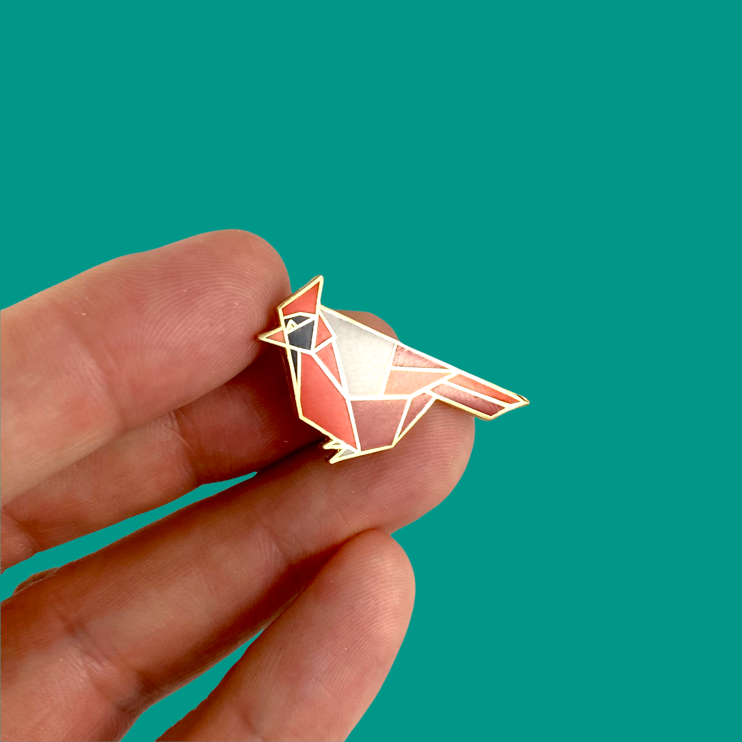 northern cardinal bird enamel pin