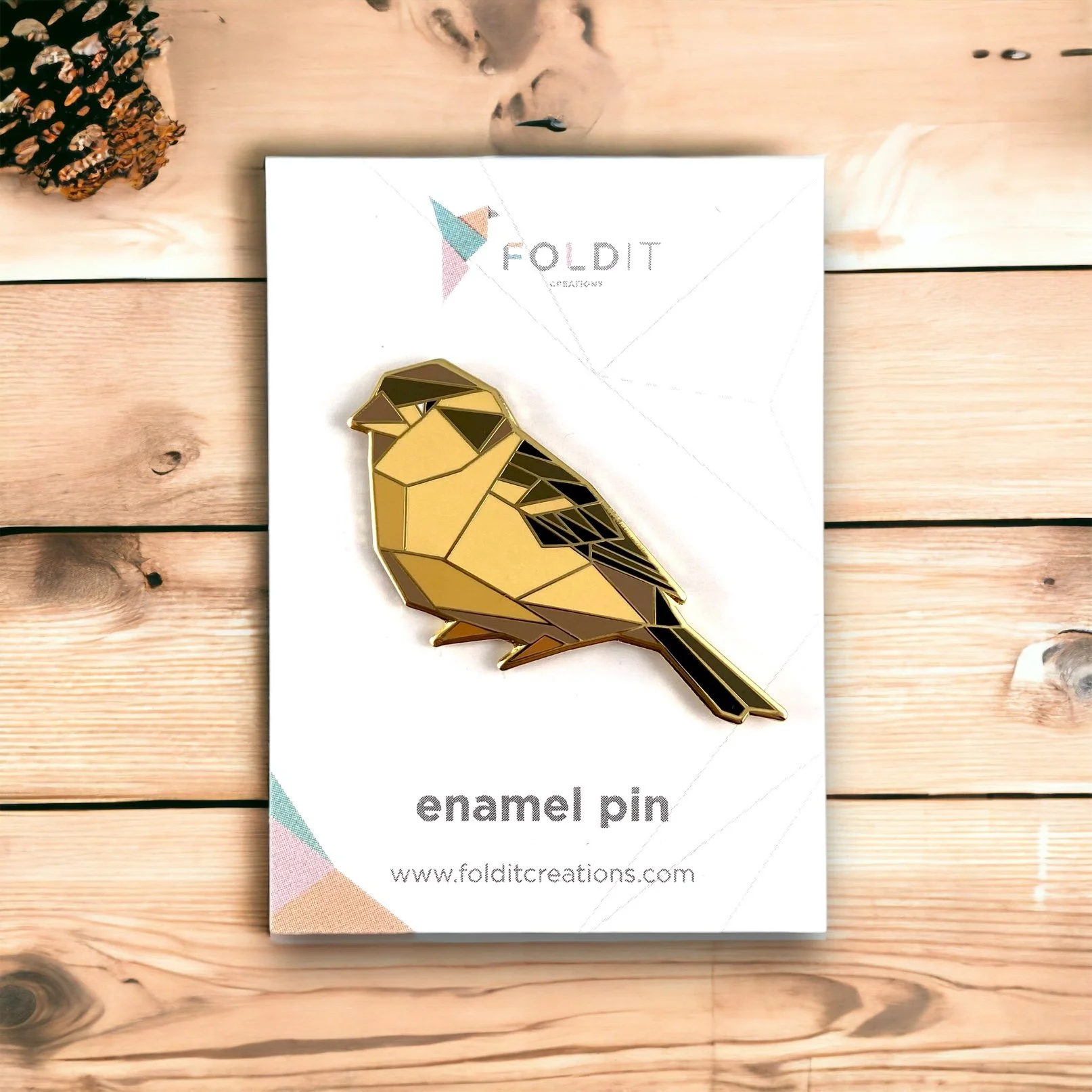 Female House Sparrow Enamel Pin