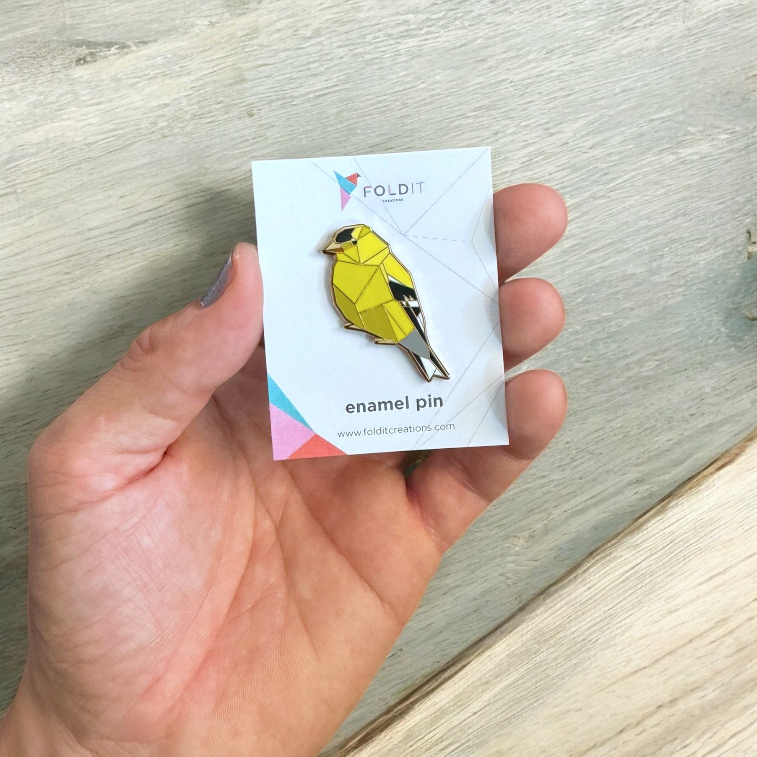 American Gold Finch Enamel Pin