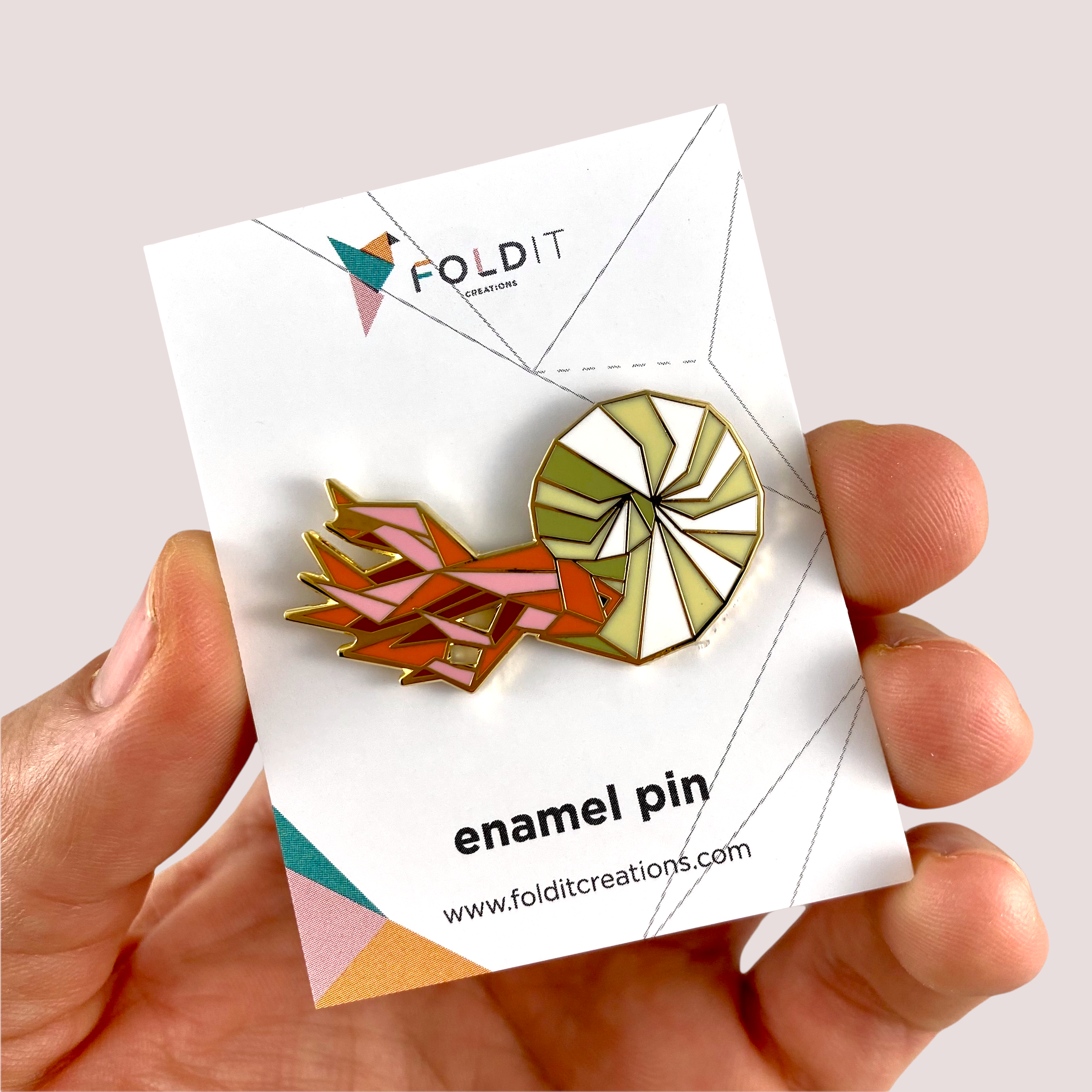 ammonite enamel pin fossil gift