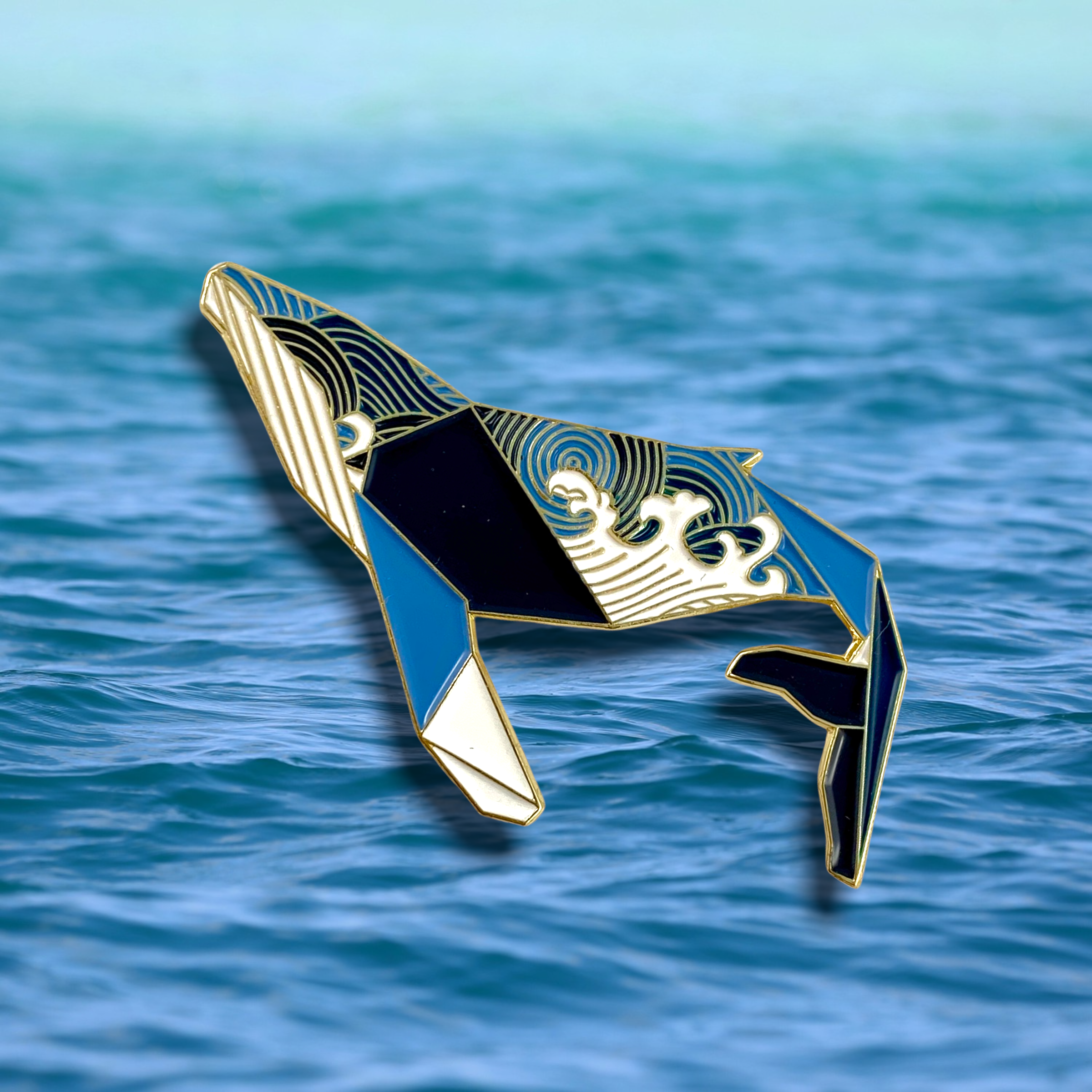 Humpback Whale Soft Enamel Pin - Whale Lover Gift