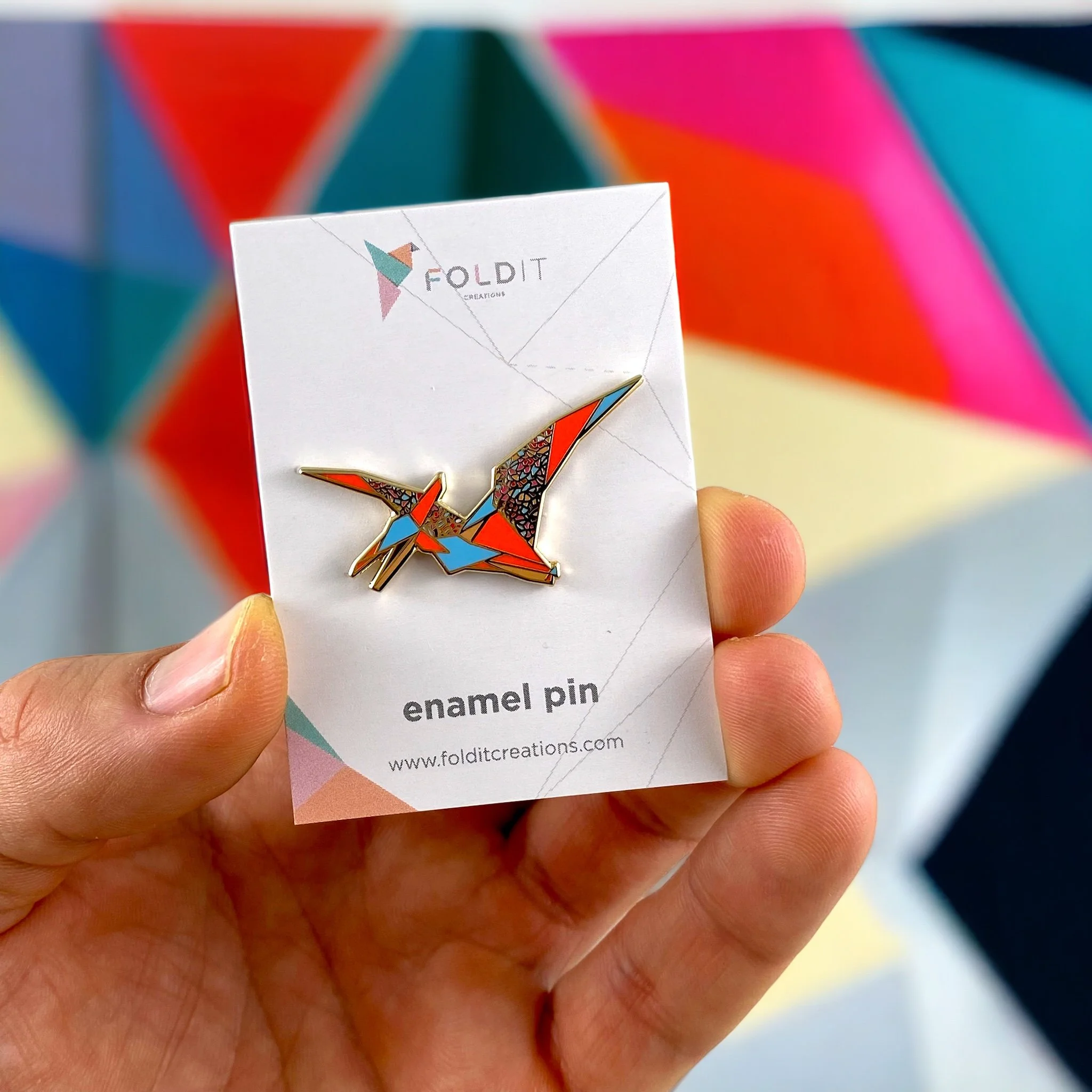 Pterodactyl enamel pin dinosaur gift