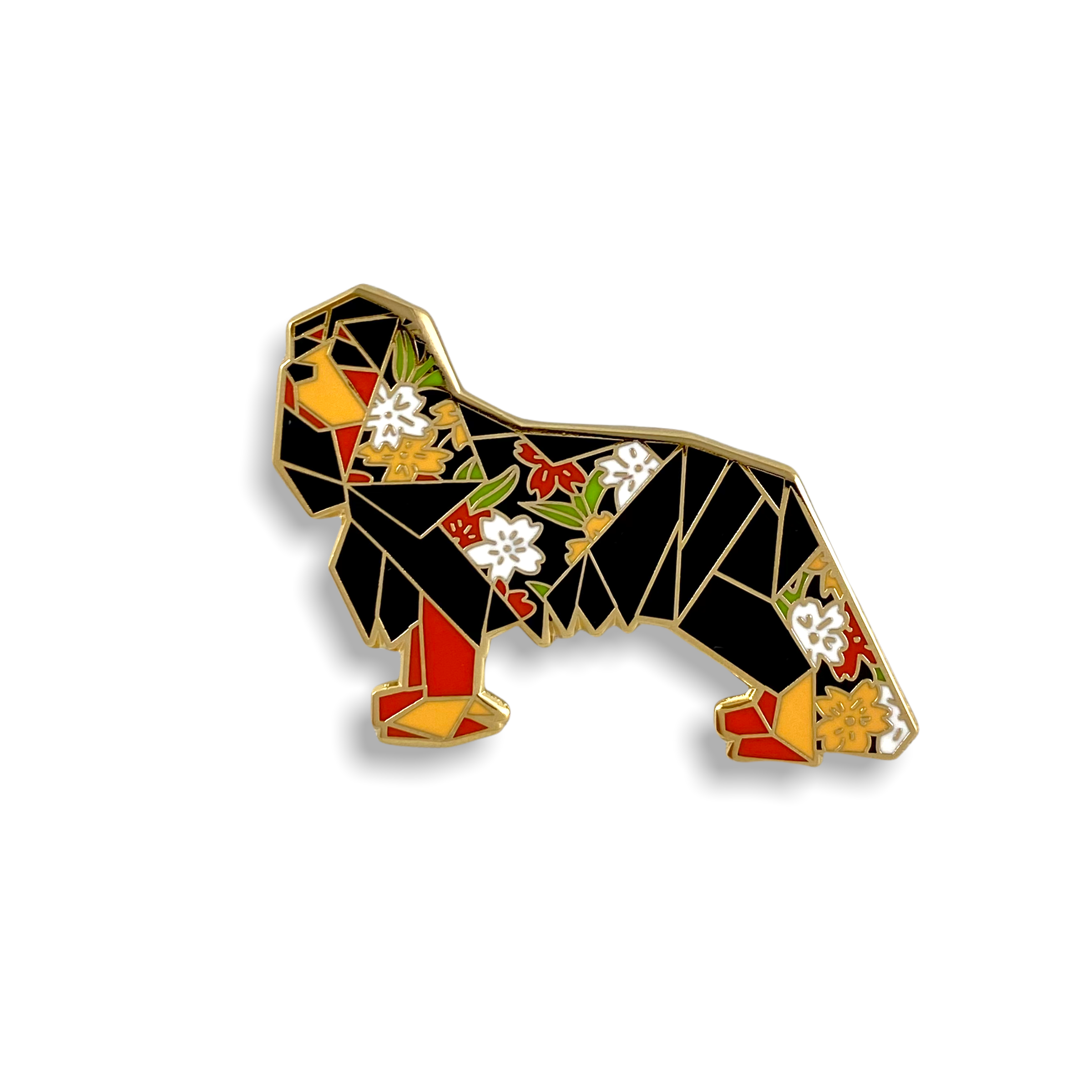 blenhiem king Charles cavalier dog enamel pin