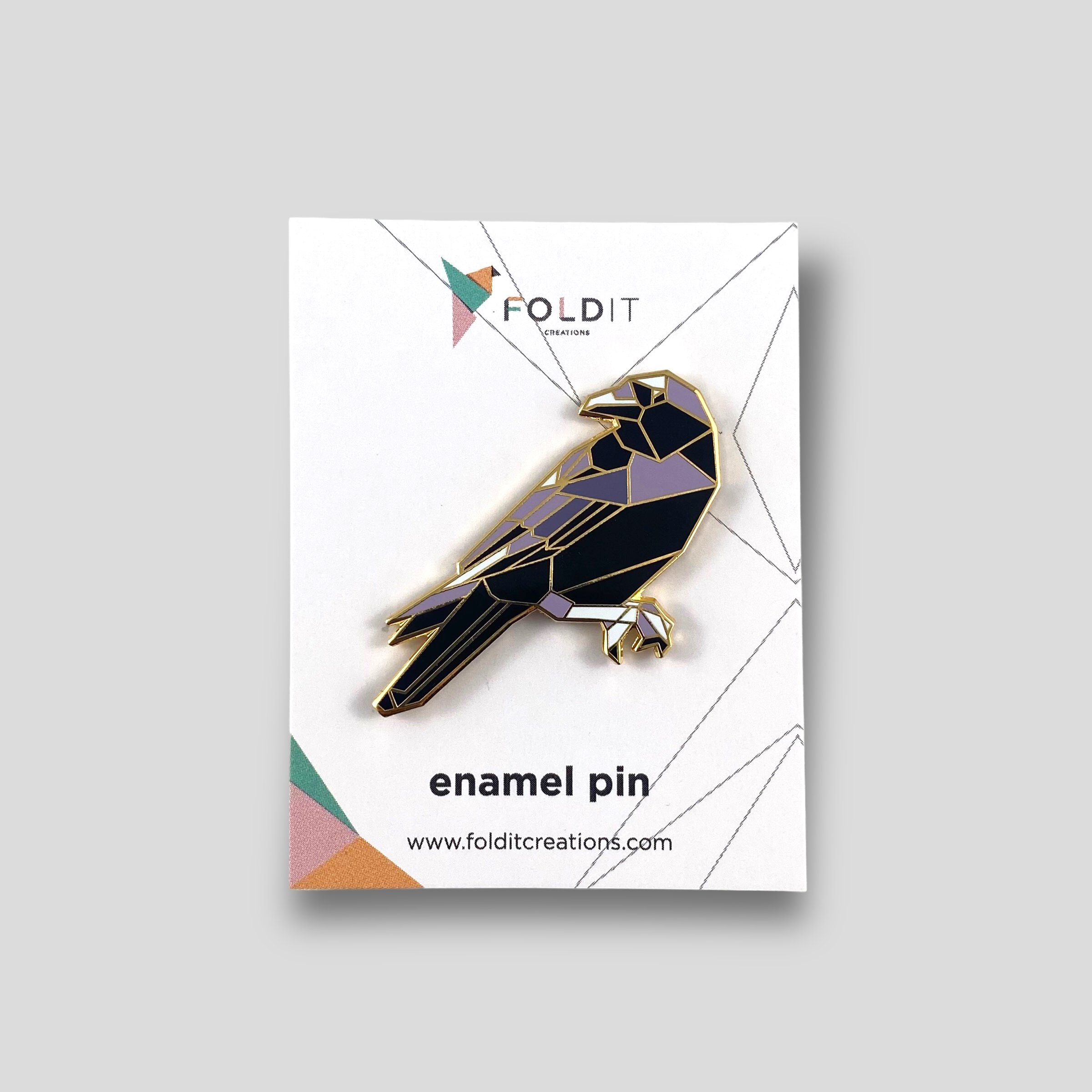 American Crow Enamel Pin
