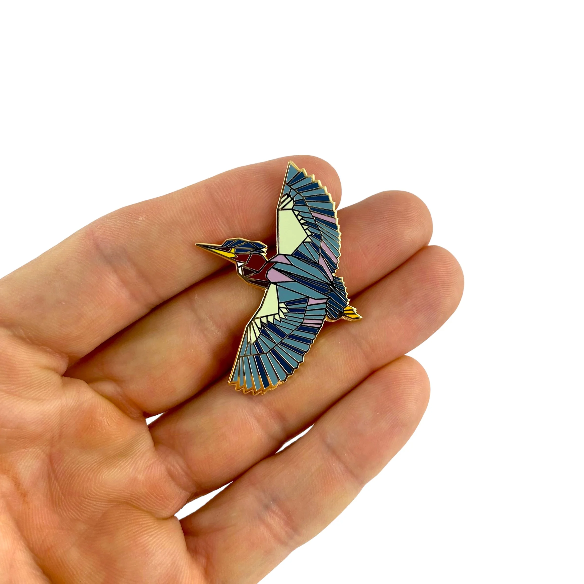 green heron enamel pin bird gift