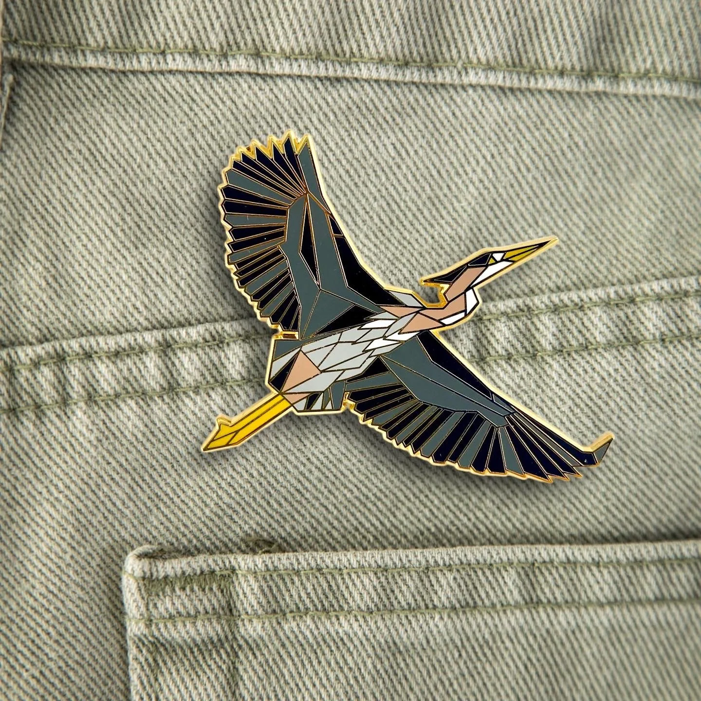 Great blue heron enamel birding gifts