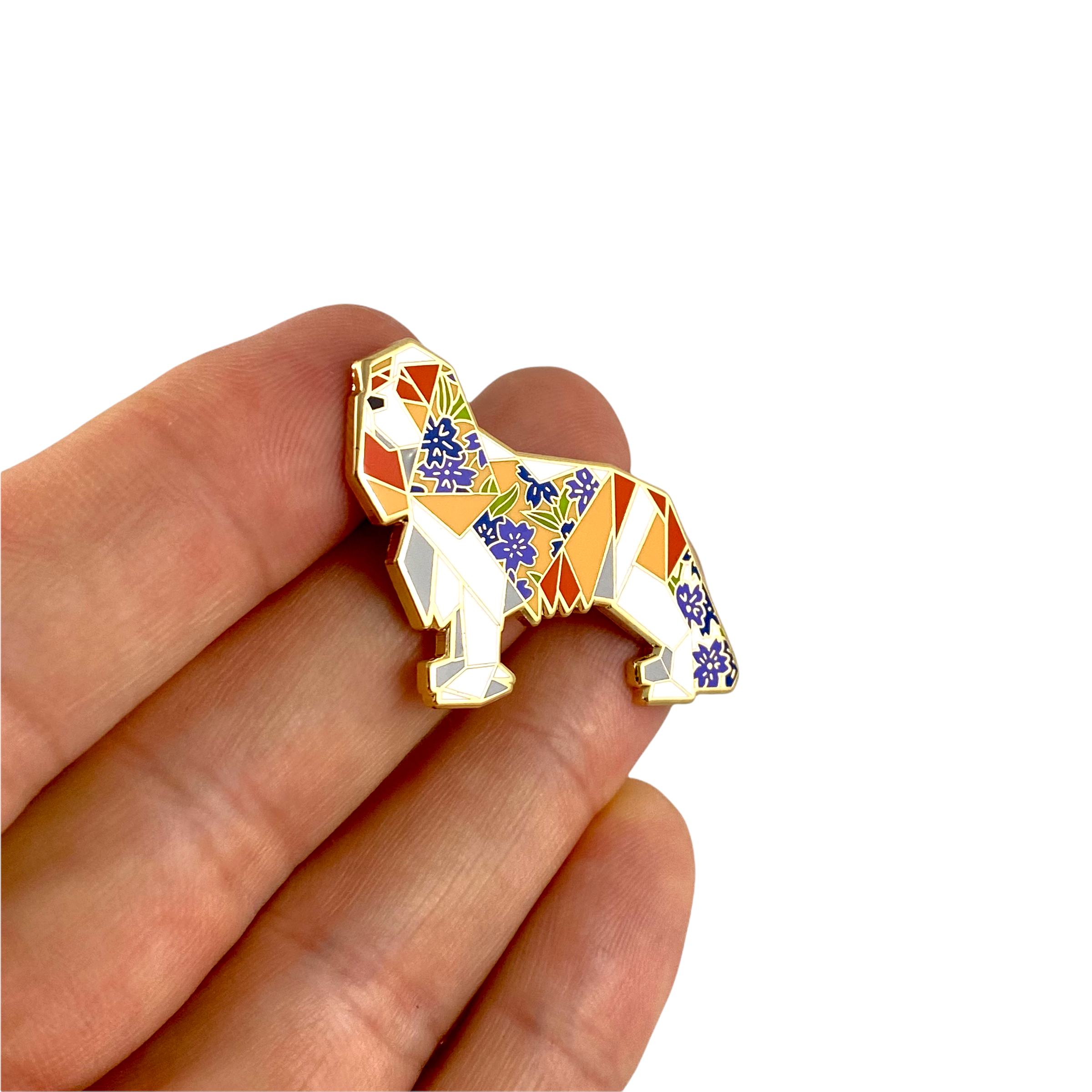blenhiem king Charles cavalier dog enamel pin