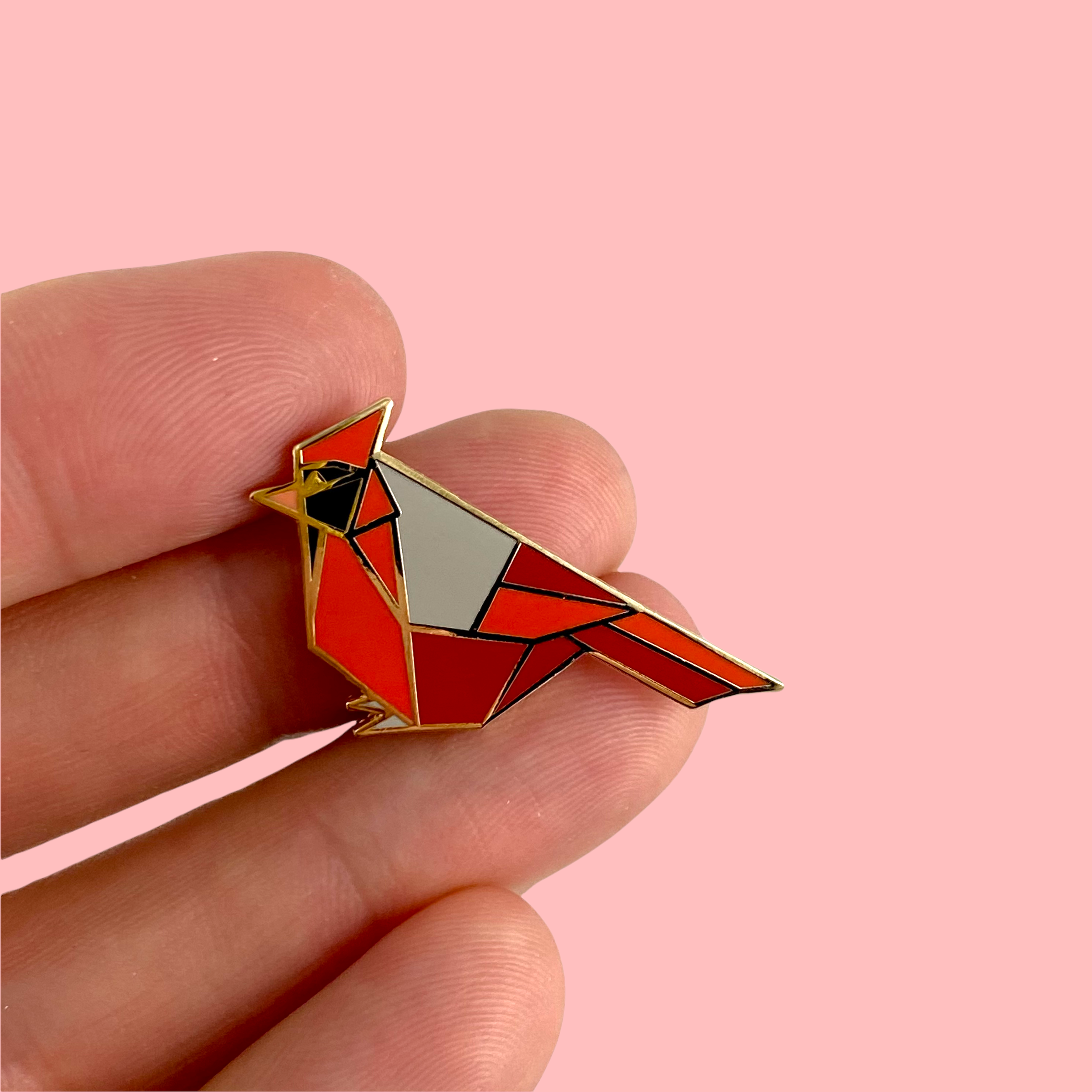 northern cardinal bird enamel pin
