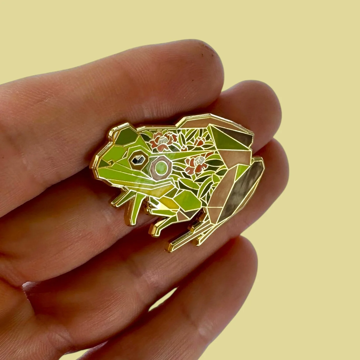 Green frog enamel pin frog gifts