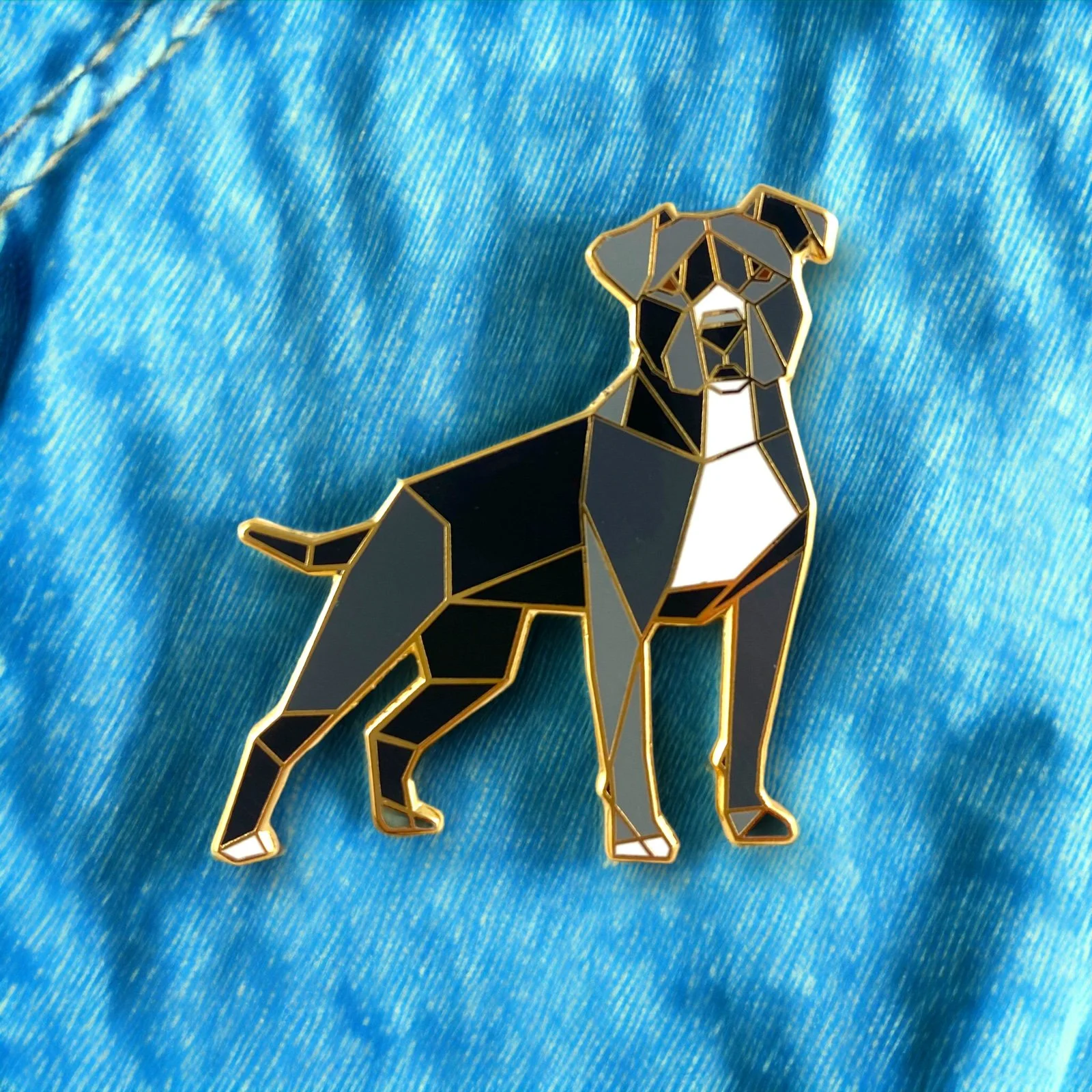 Black American Pit bull Terrier Enamel Pin