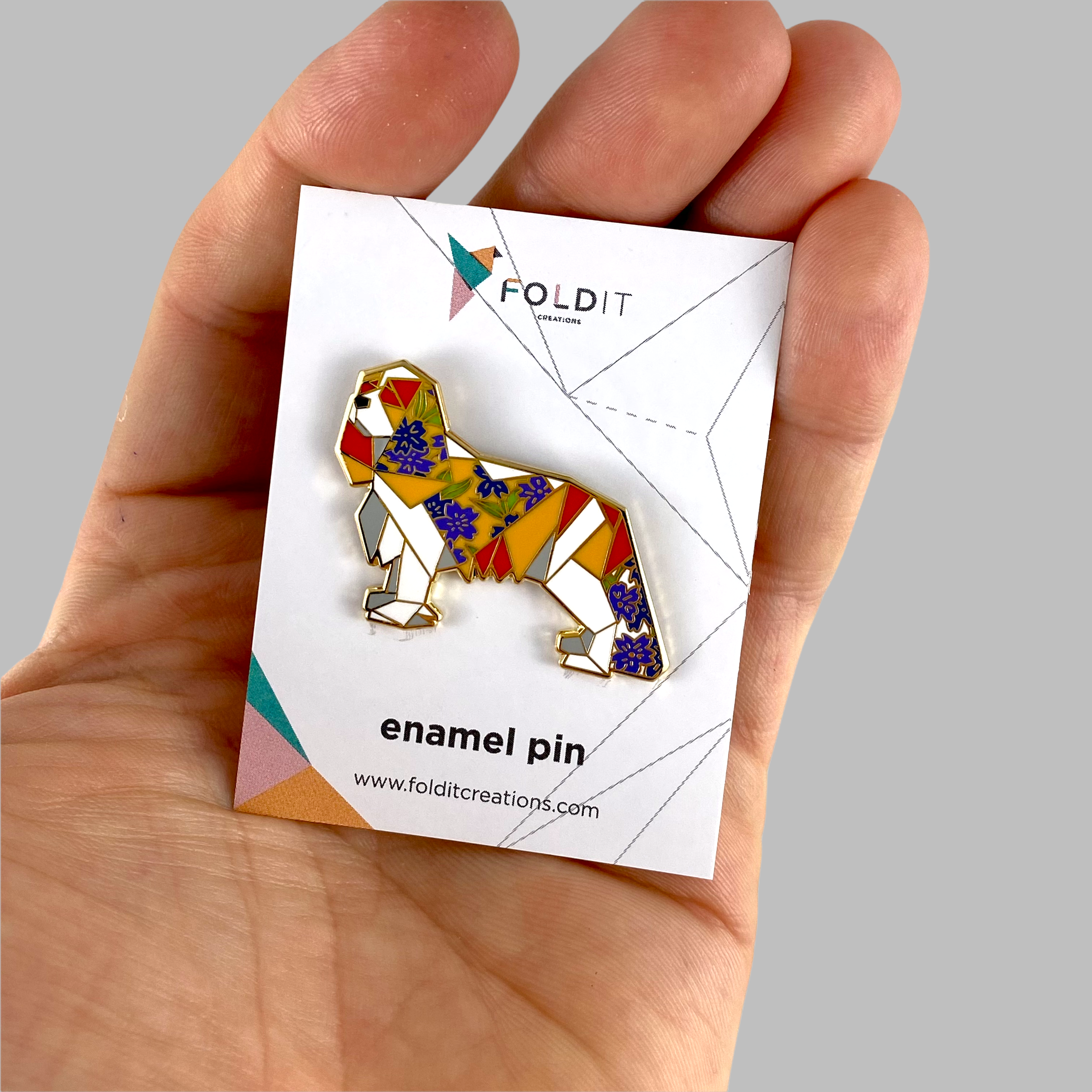 blenhiem king Charles cavalier dog enamel pin