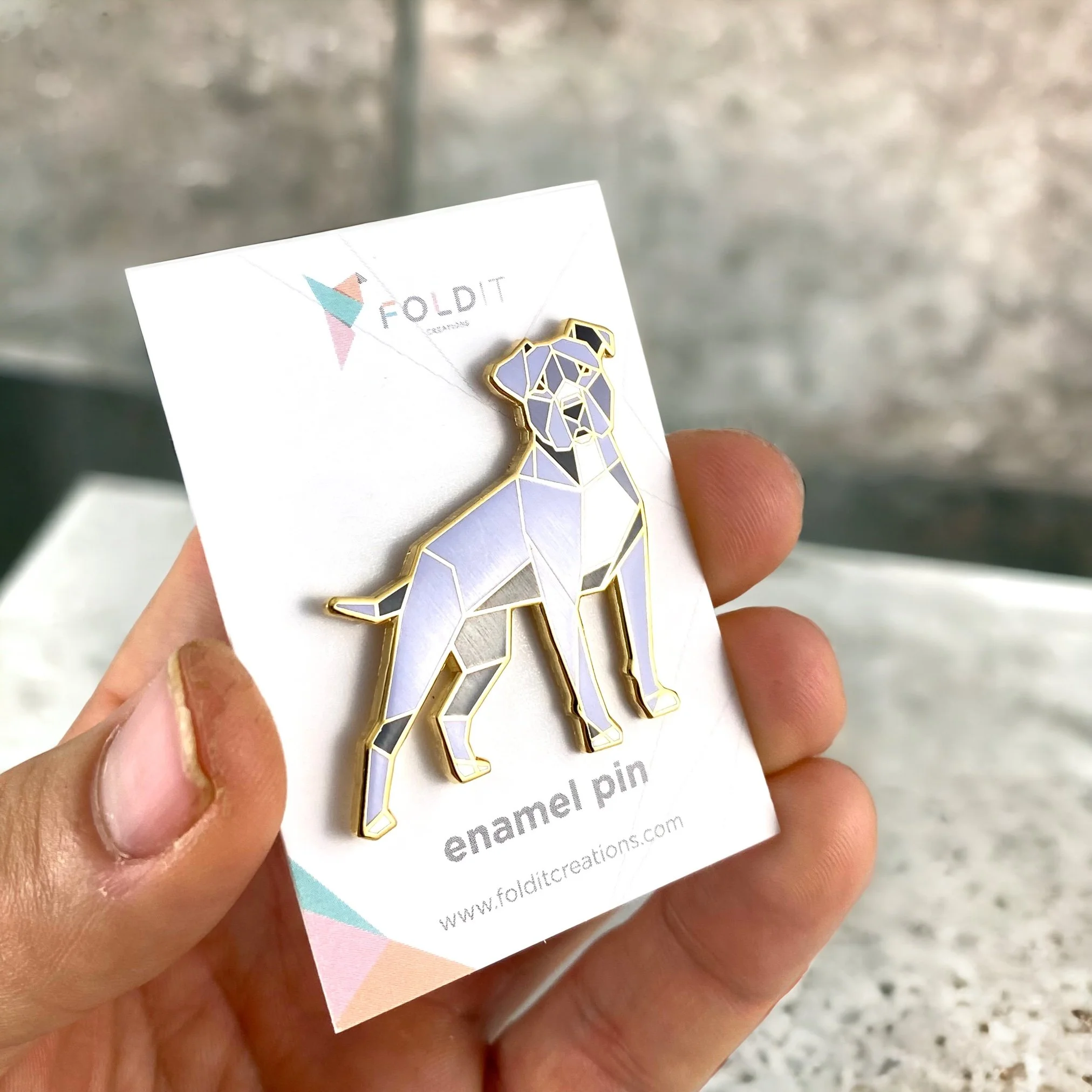 Blue American Pit bull Terrier Enamel Pin