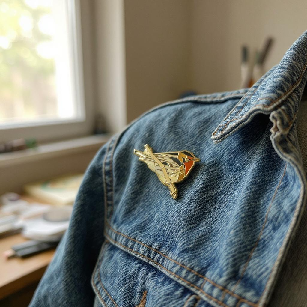 blackburnian warbler enamel pin birding gift