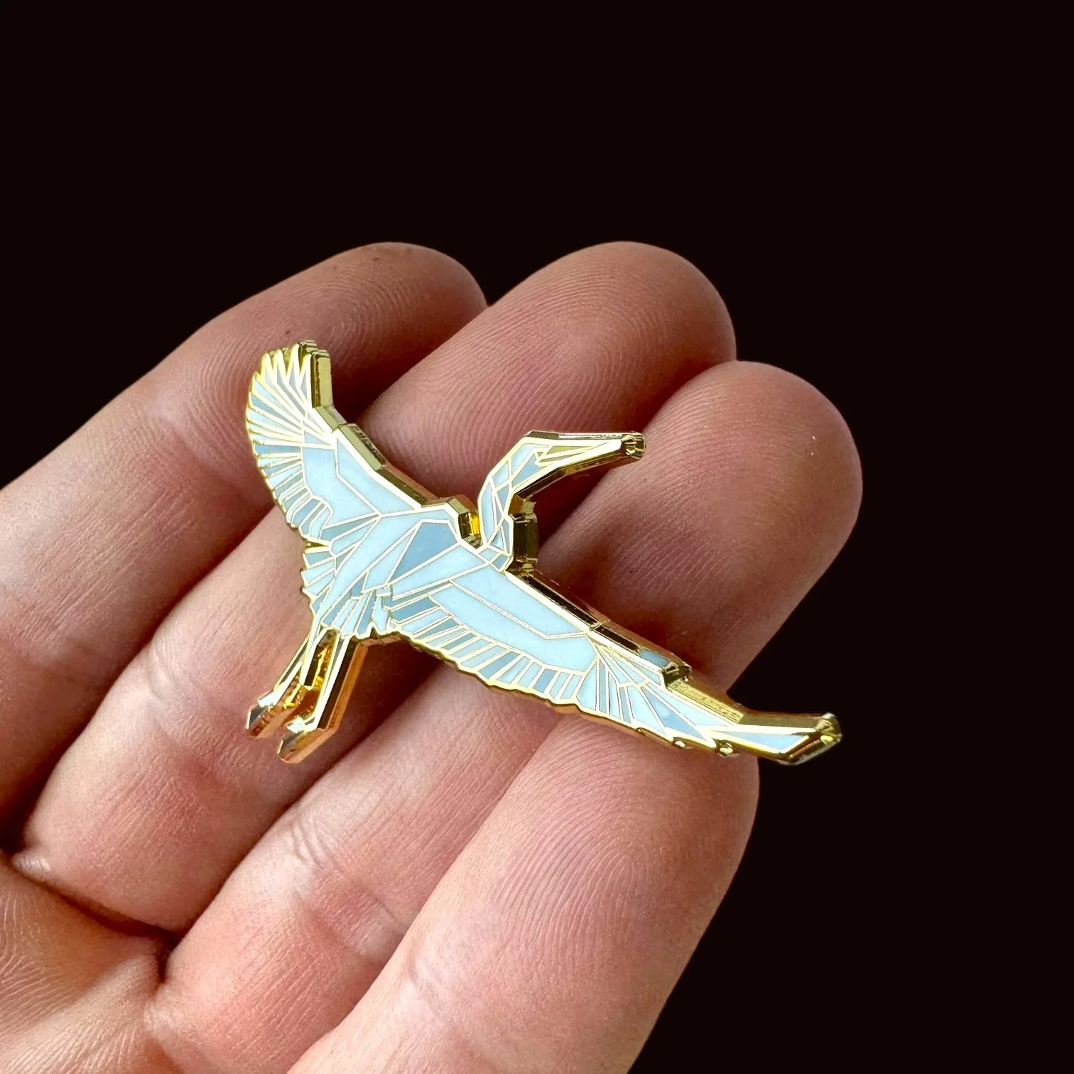 Great egret enamel pin birding gift