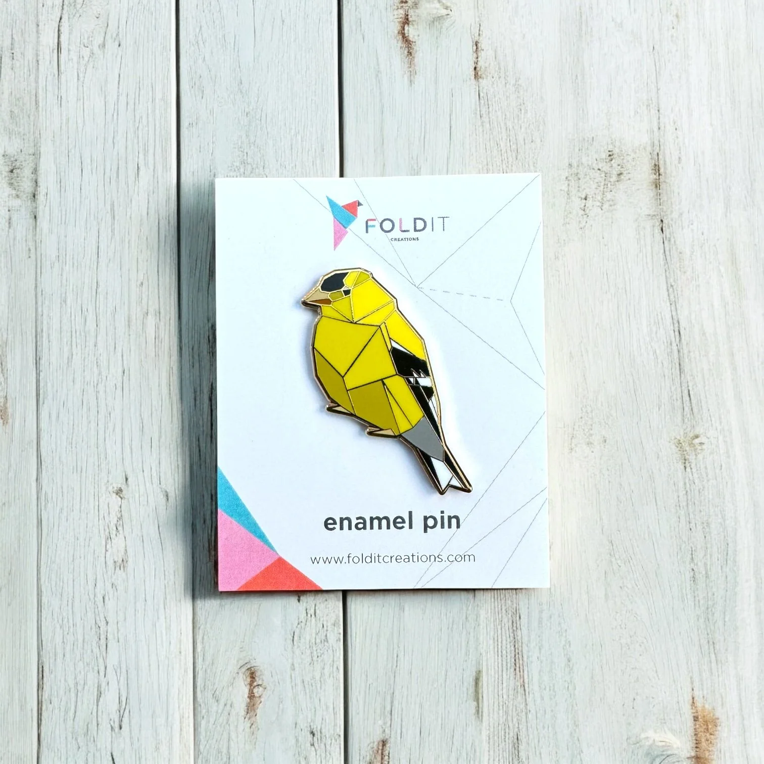 American Gold Finch Enamel Pin