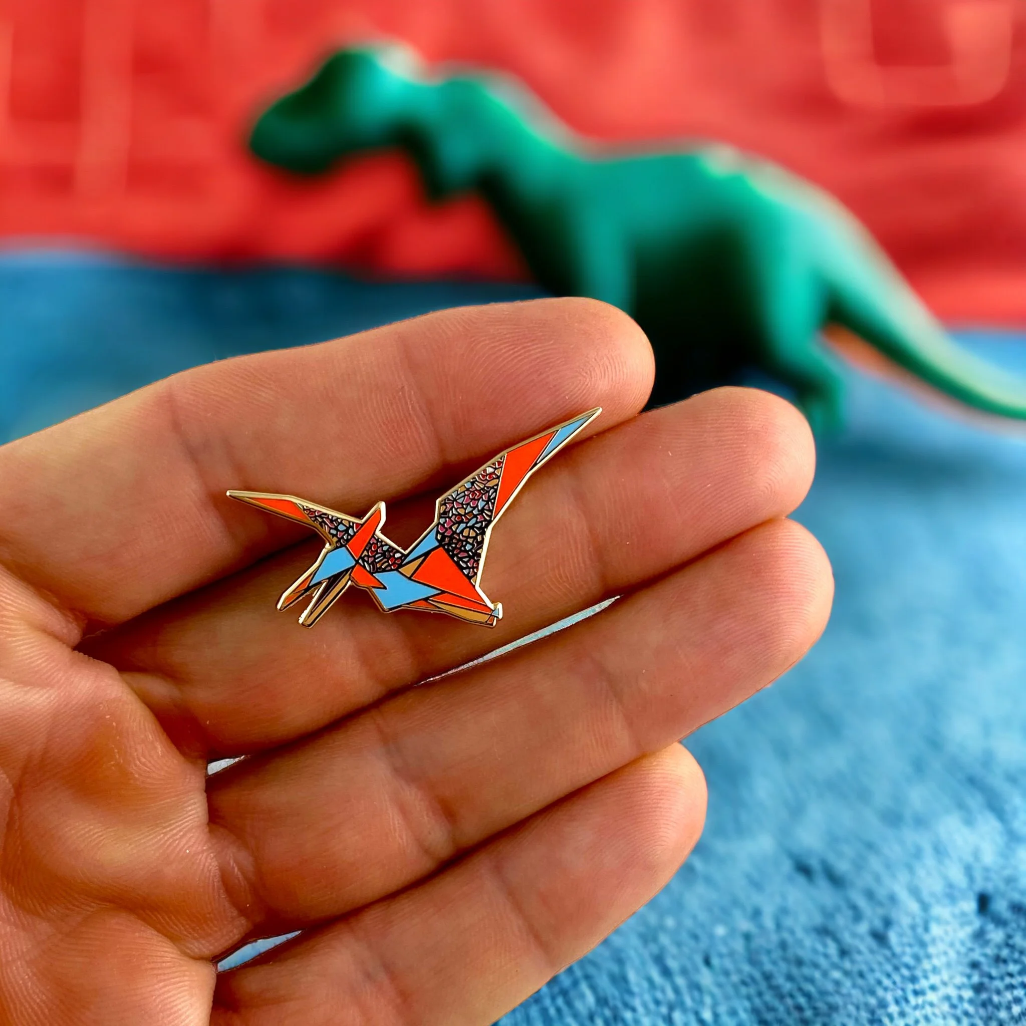 Pterodactyl enamel pin dinosaur gift