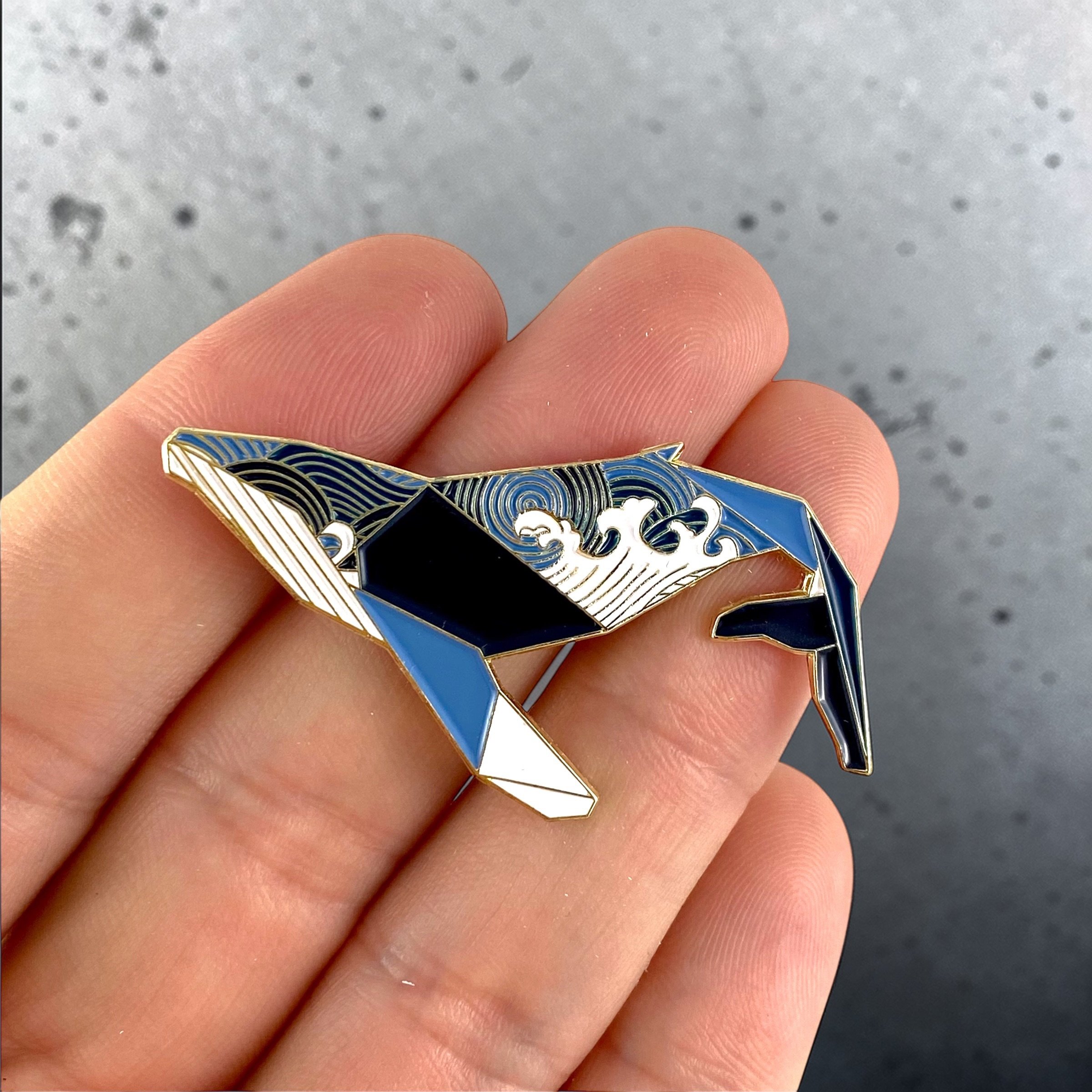 Humpback whale enamel pin whale gift