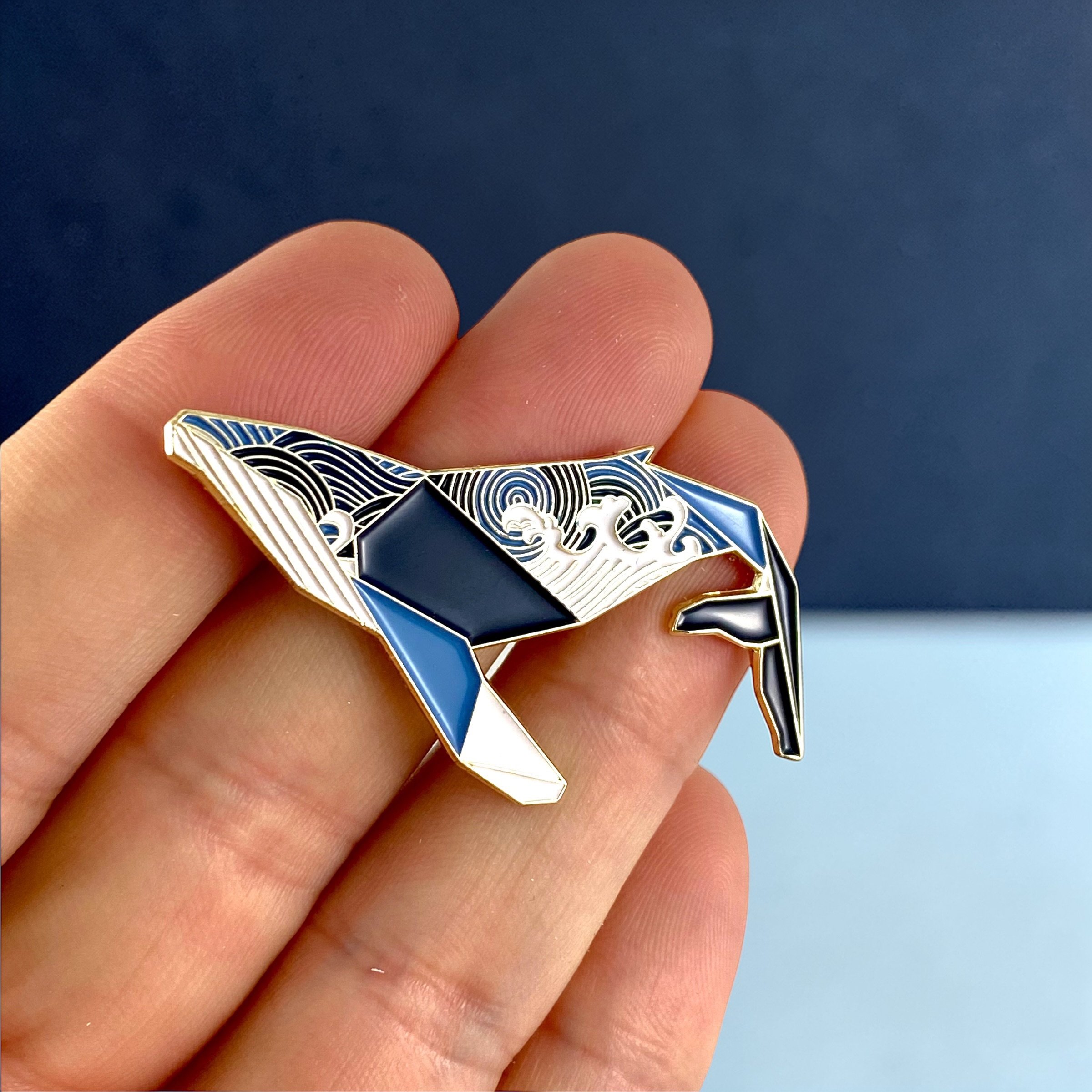 Humpback whale enamel pin whale gift